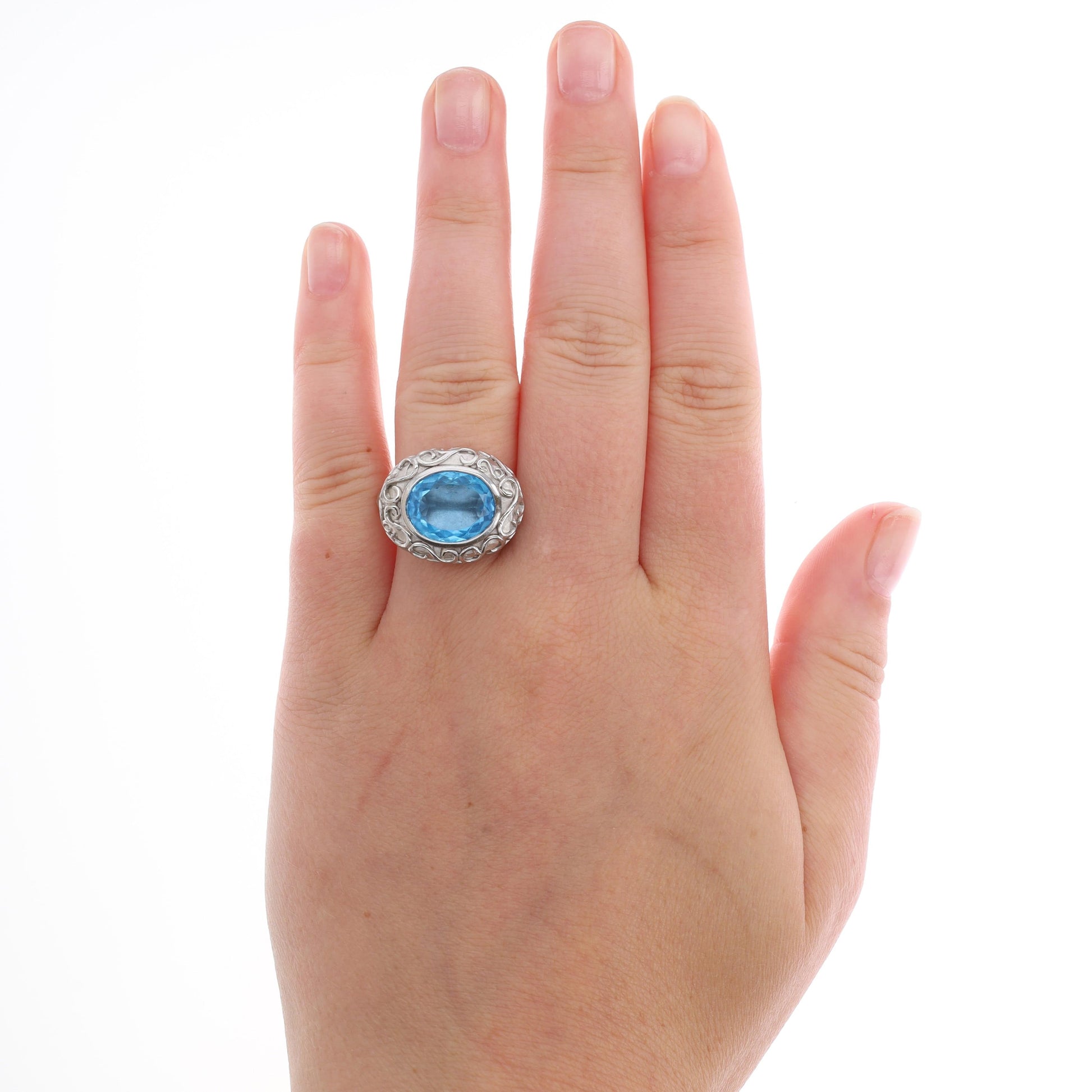 Sterling Silver Gabriel and Co. Blue Topaz Ring