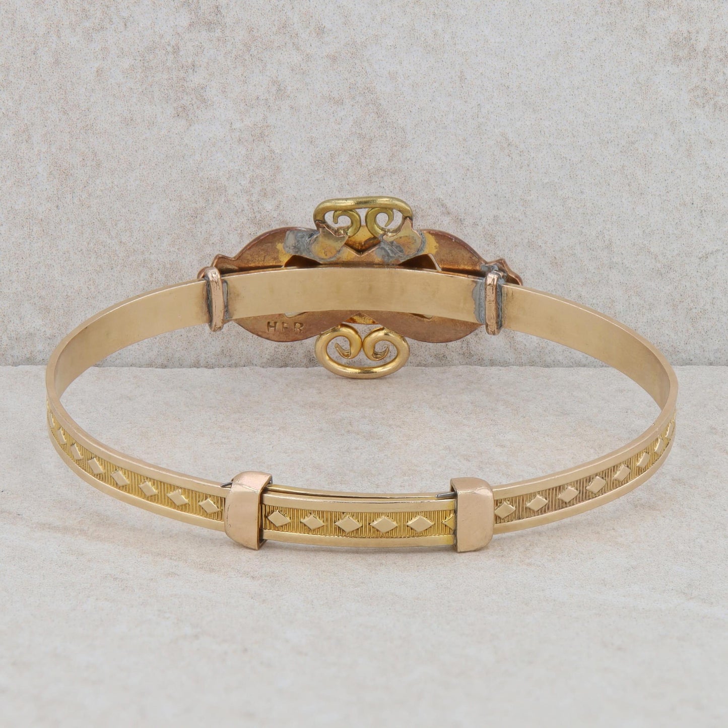 Gold Plated Children's Engraved Detailed Bangle Cuff 10.20g