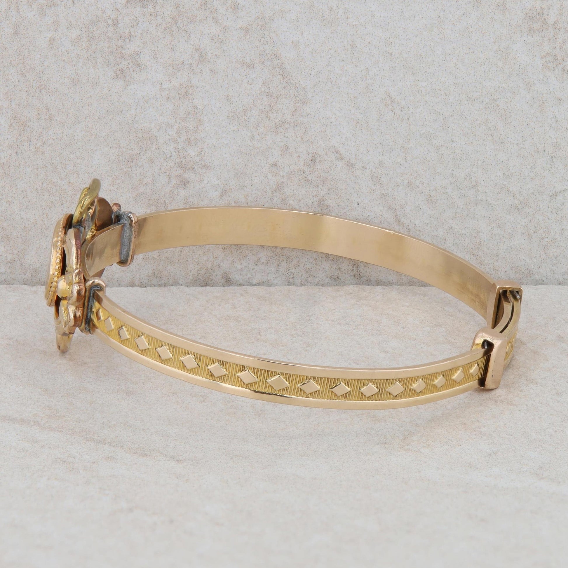 Gold Plated Children's Engraved Detailed Bangle Cuff 10.20g