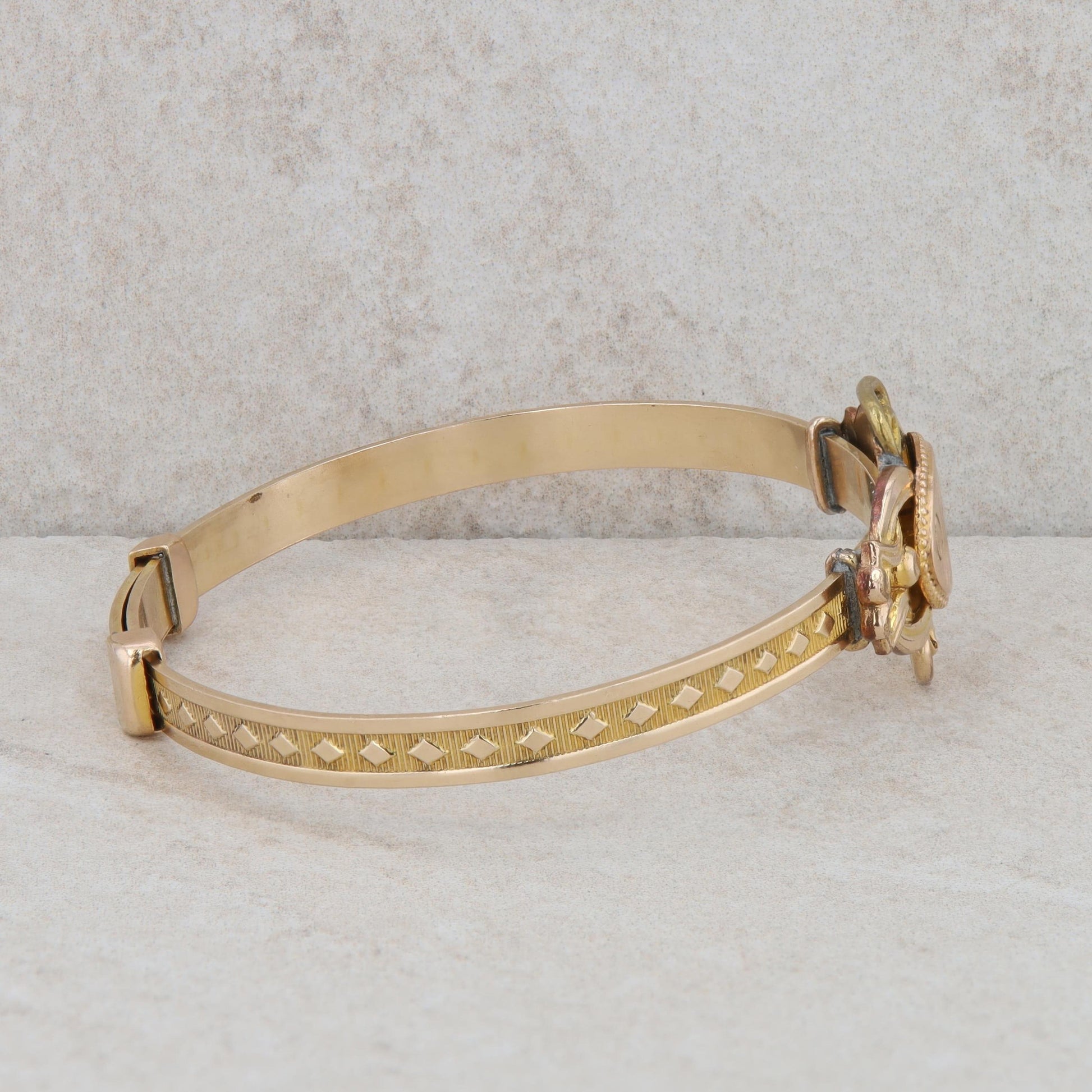 Gold Plated Children's Engraved Detailed Bangle Cuff 10.20g