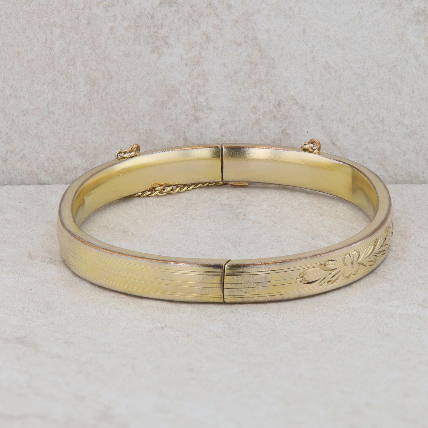 Gold Filled Etched Bangle 10.15g