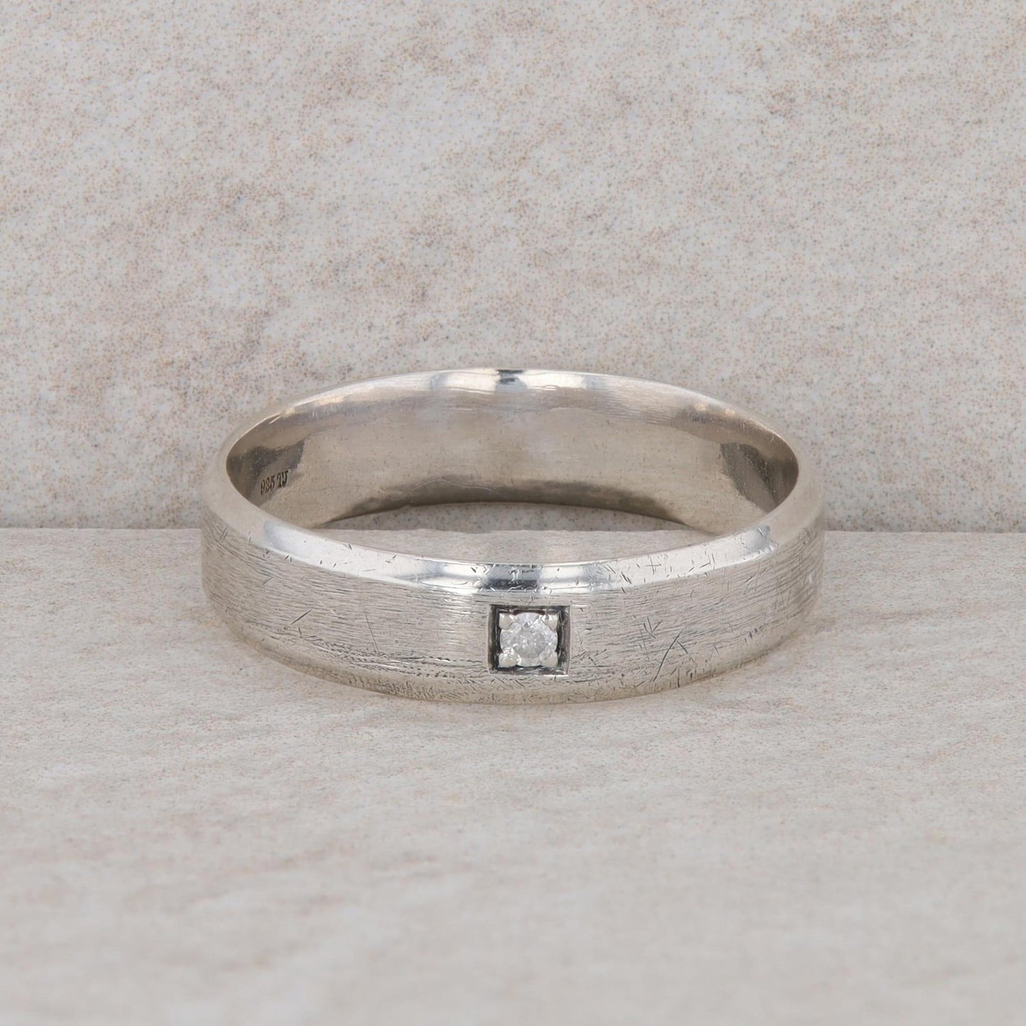 Sterling Silver Men's Diamond Band