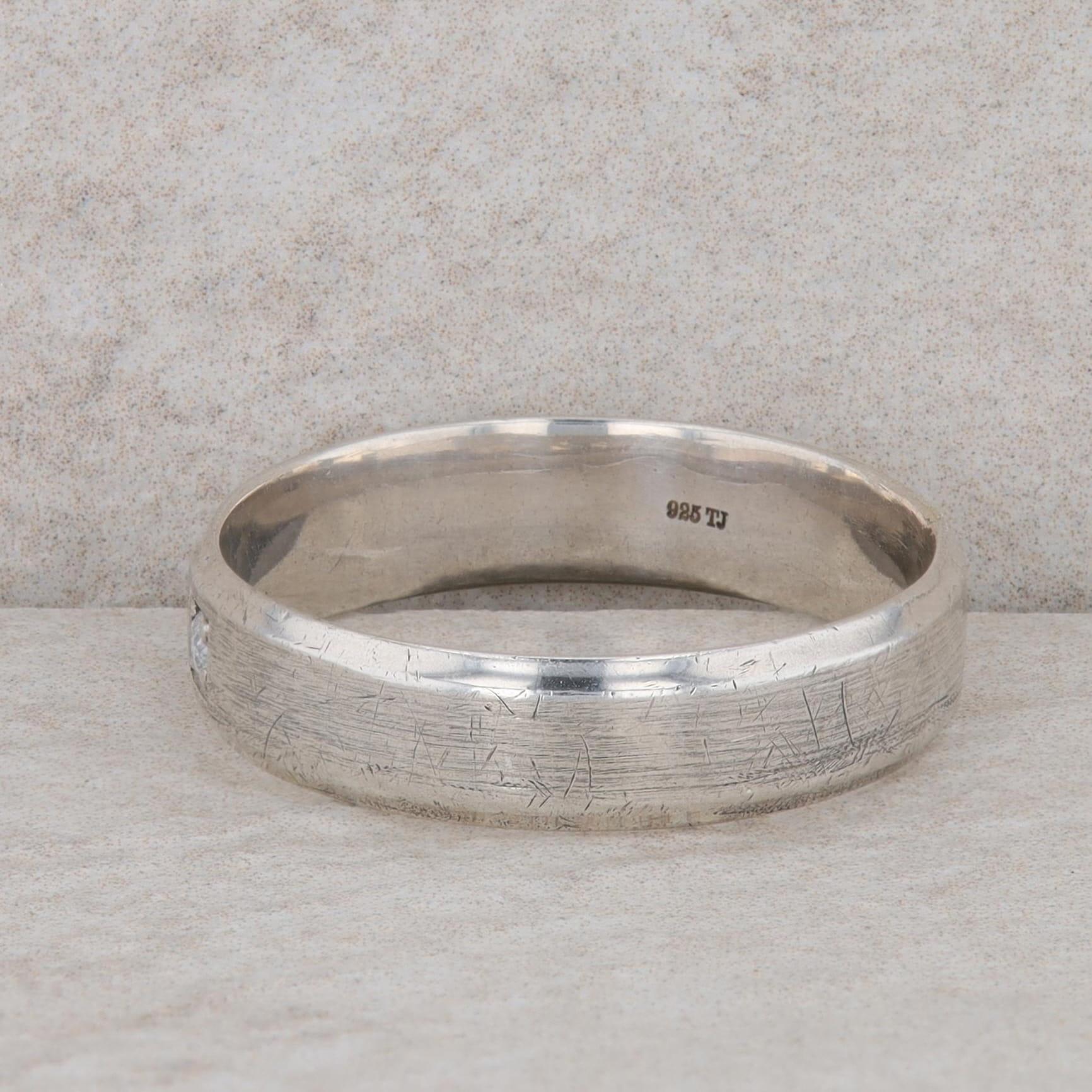 Sterling Silver Men's Diamond Band