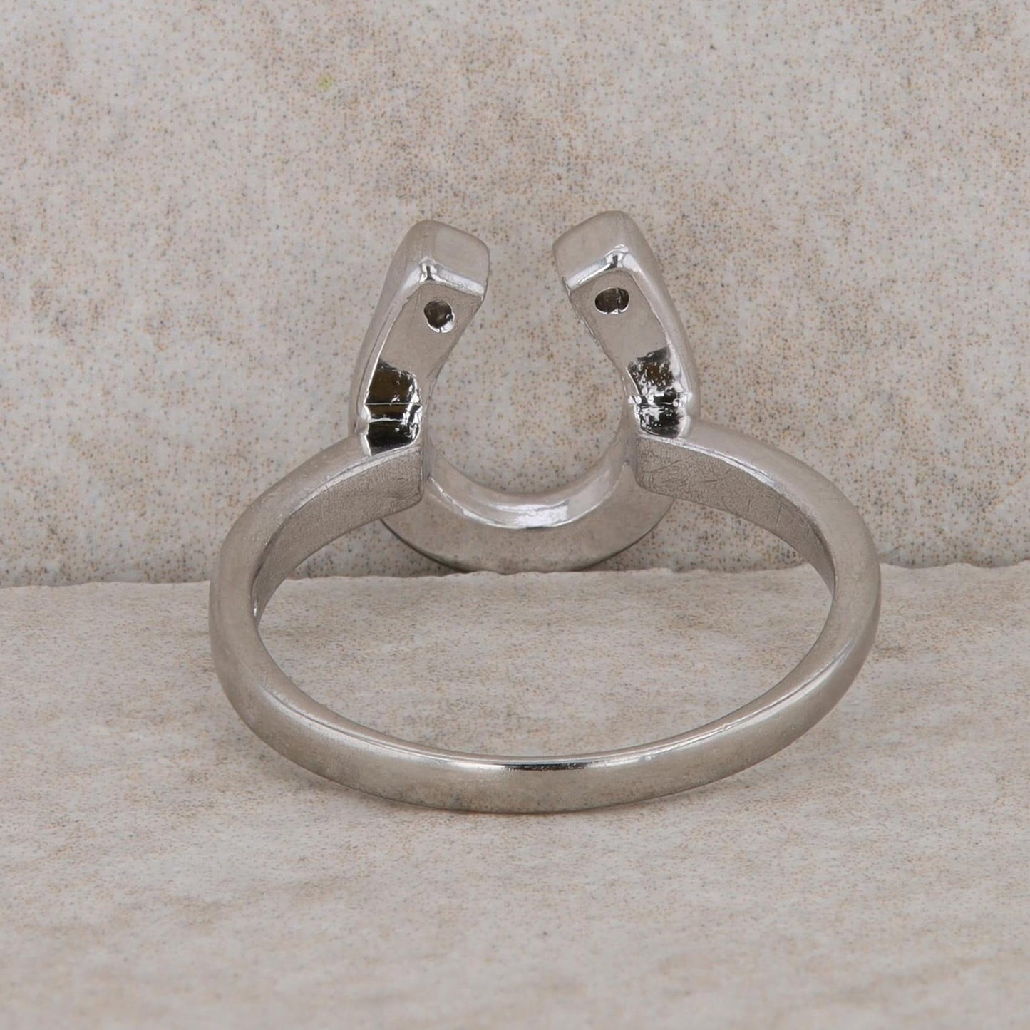 Sterling Silver Diamond Horseshoe Ring