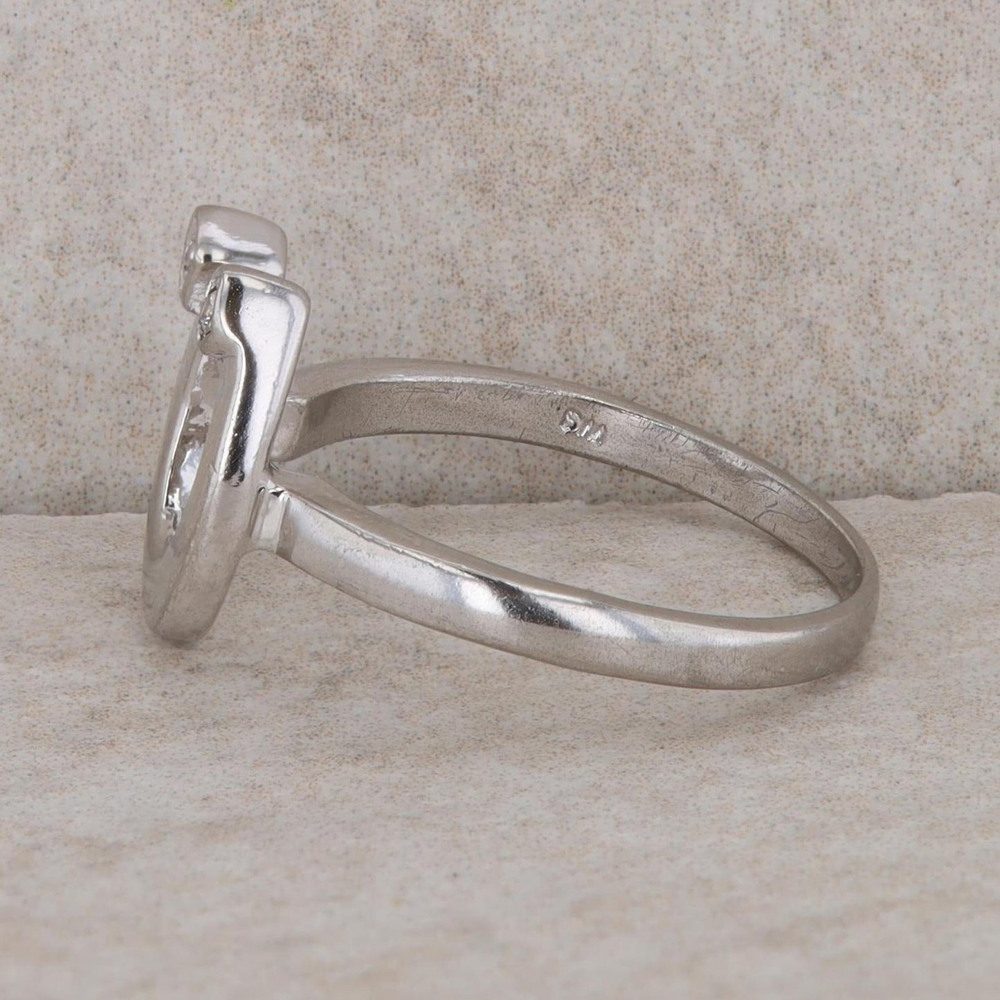 Sterling Silver Diamond Horseshoe Ring