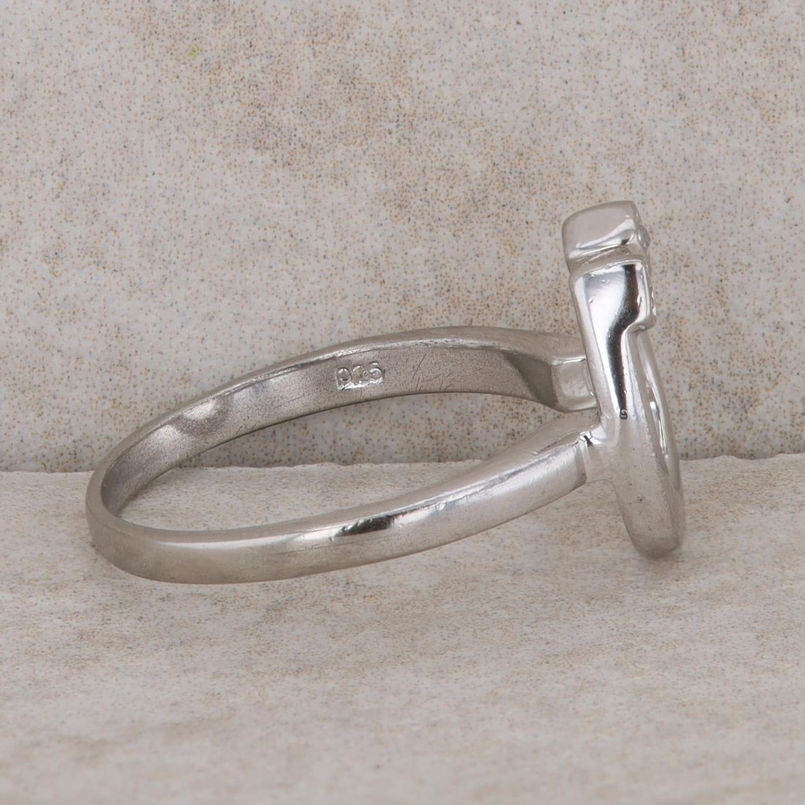 Sterling Silver Diamond Horseshoe Ring