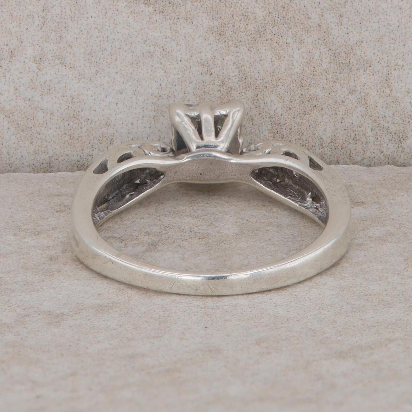 Sterling Silver Princess Cluster Shape Prong Set Engagement Ring