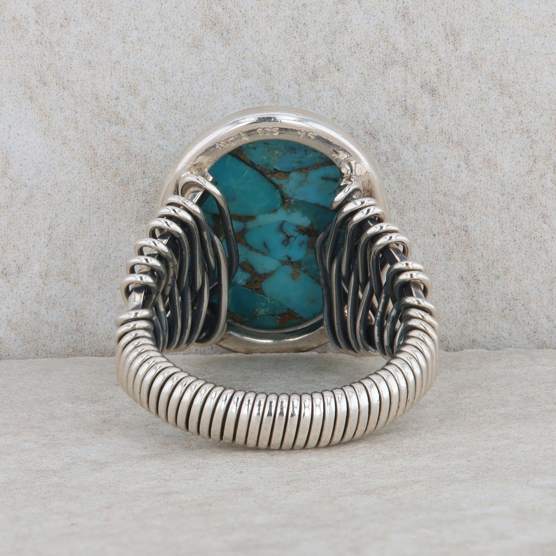 Sterling Silver Oval Composite Turquoise Ring