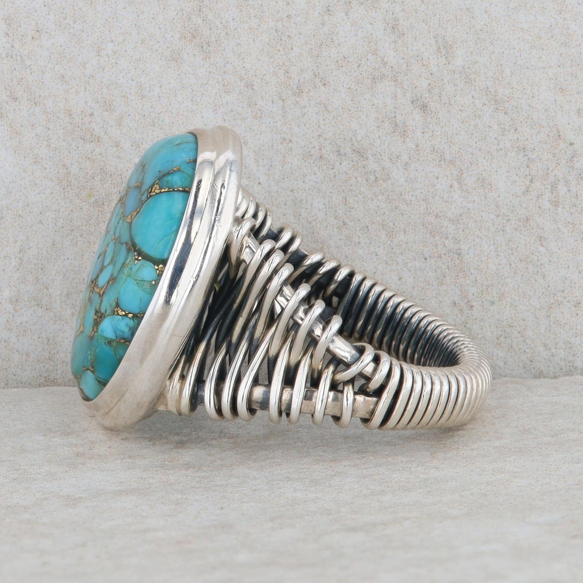 Sterling Silver Oval Composite Turquoise Ring