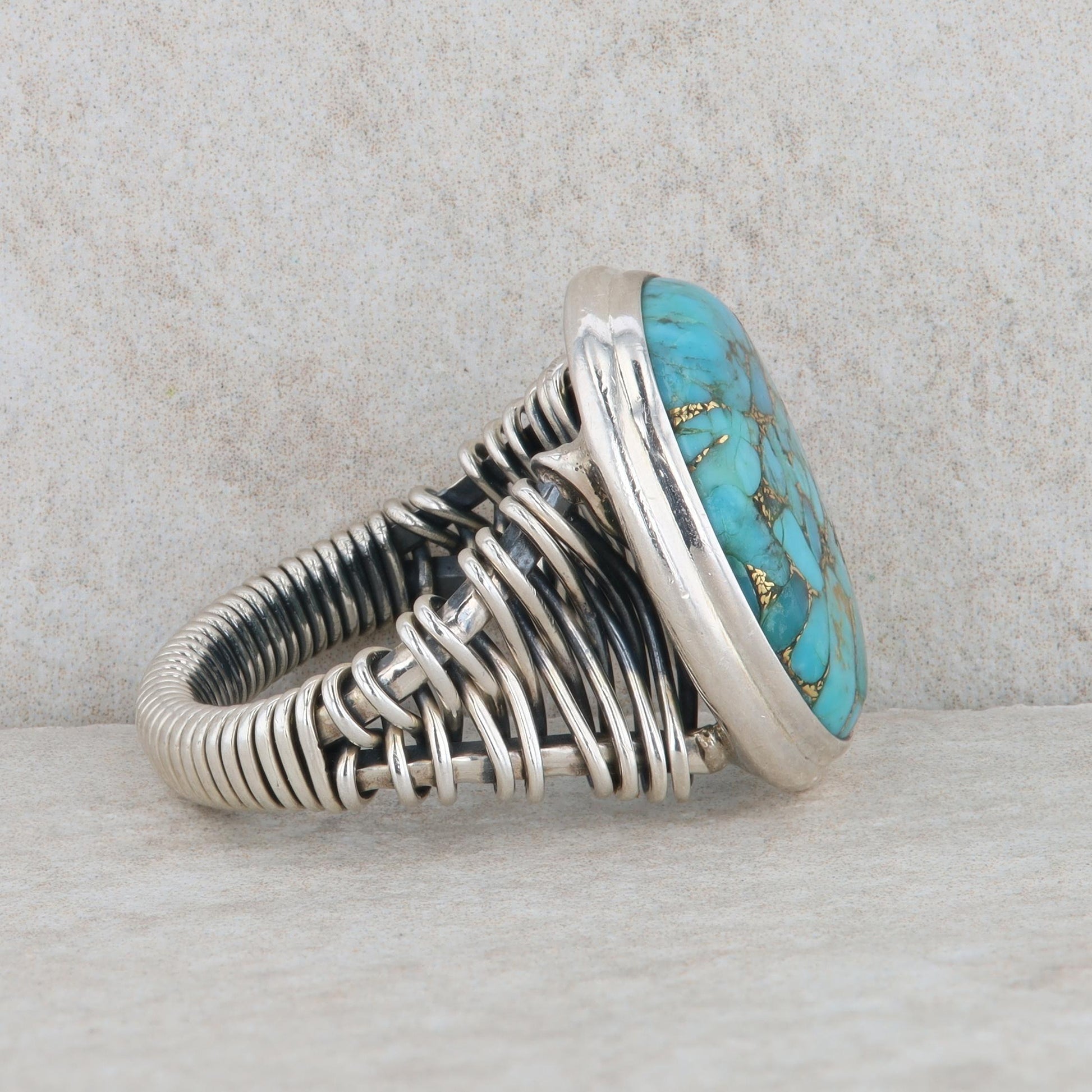 Sterling Silver Oval Composite Turquoise Ring