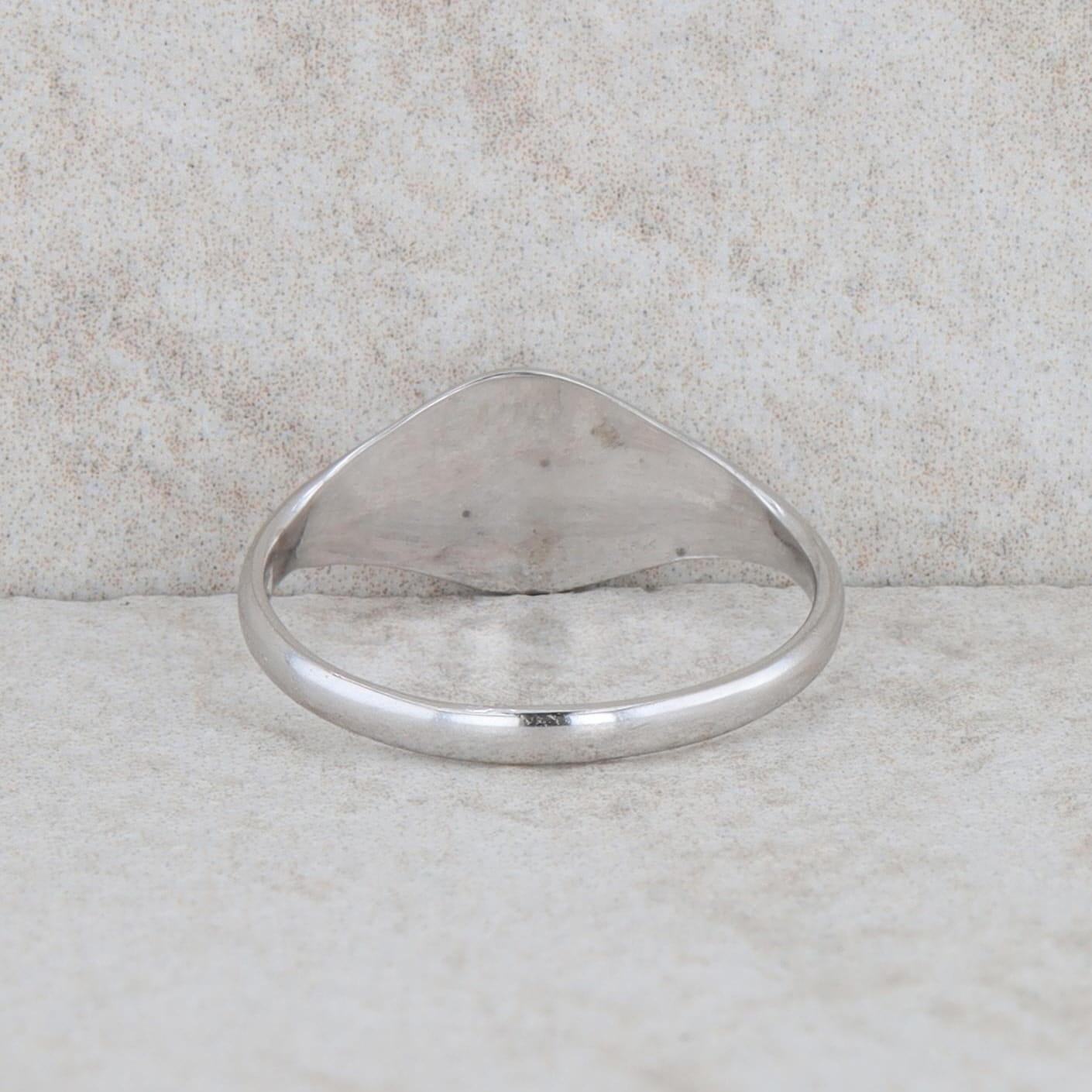 Sterling Silver Round Signet Ring 1.30g