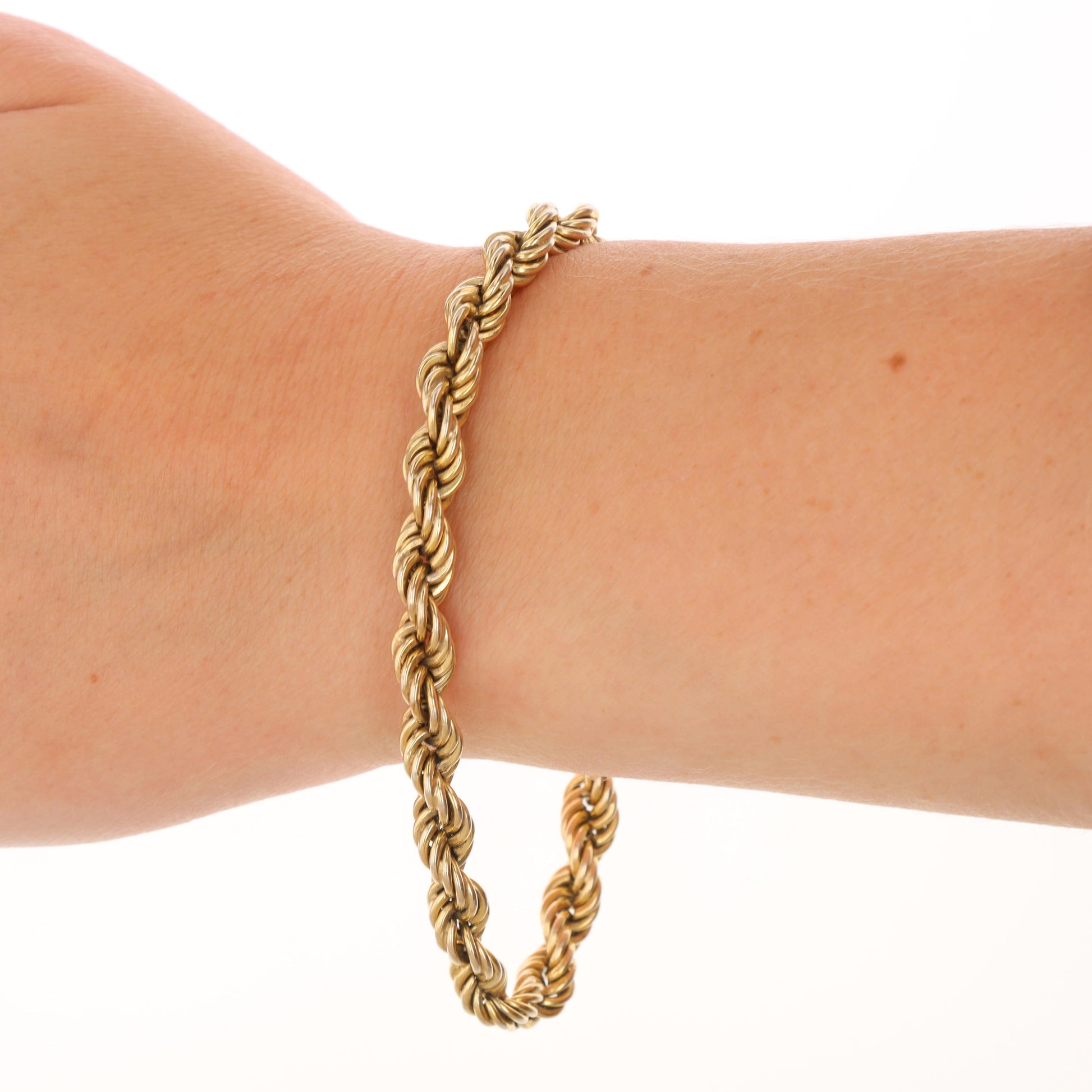 Sterling Silver/Gold Plated Rope Bracelet 11.9g