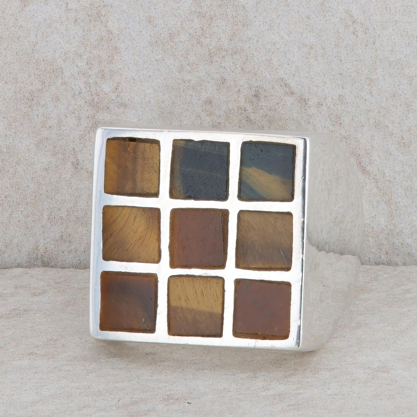 Sterling Silver Men's Tigers Eye Inlay Ring