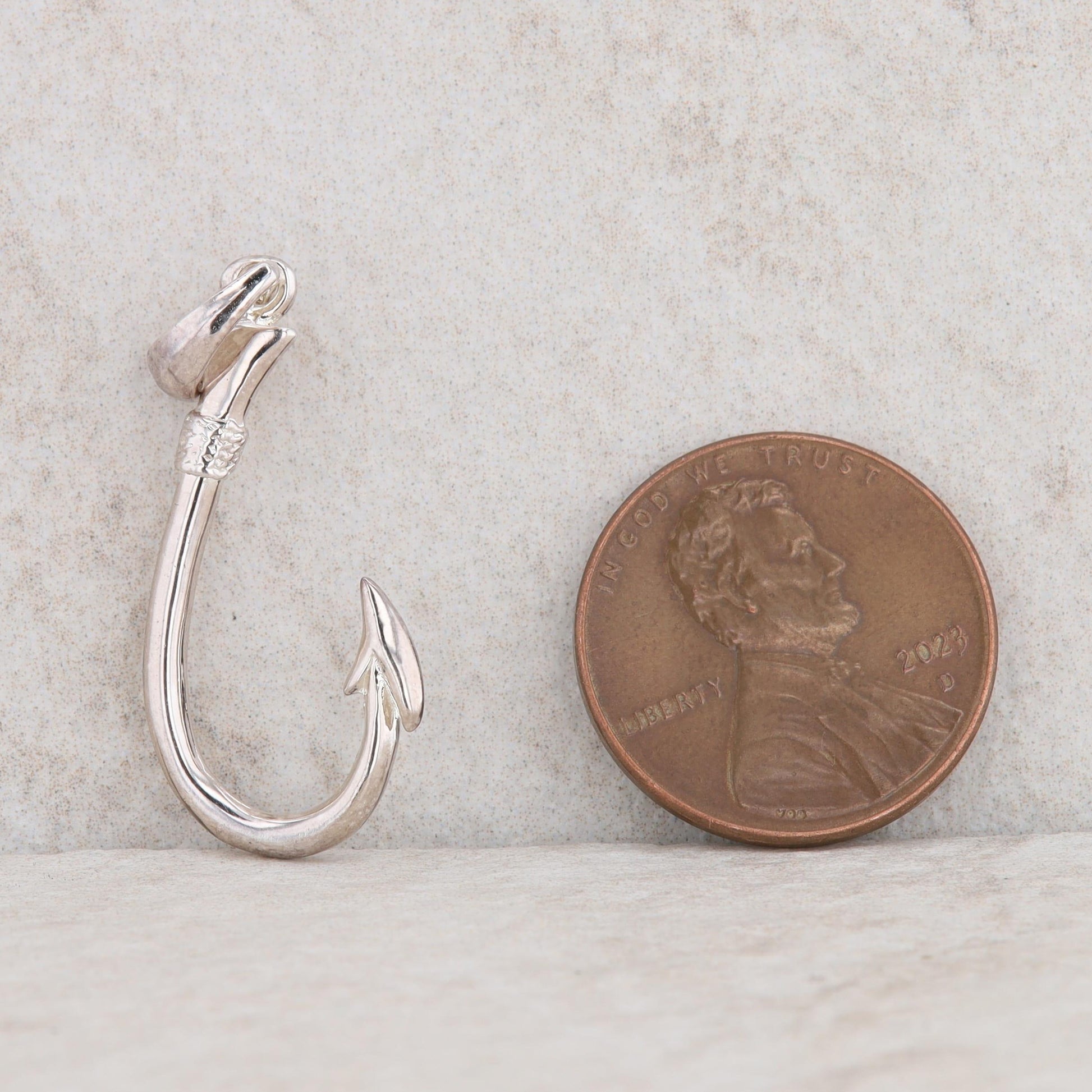 Sterling Silver Fish Hook Pendant 1.7g