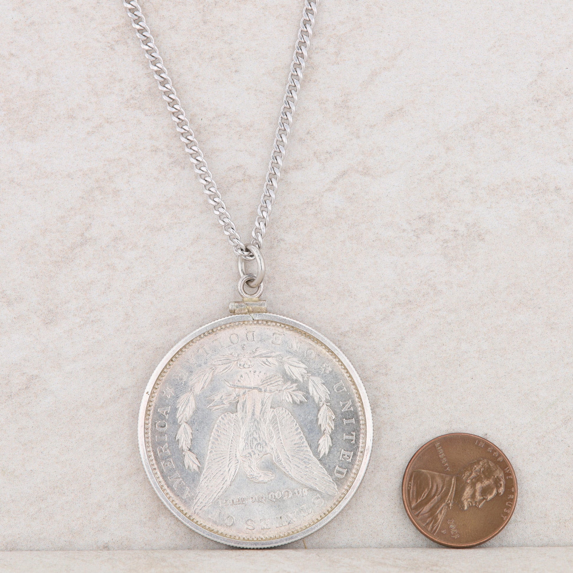 Sterling Silver 1882-S Silver Dollar Necklace