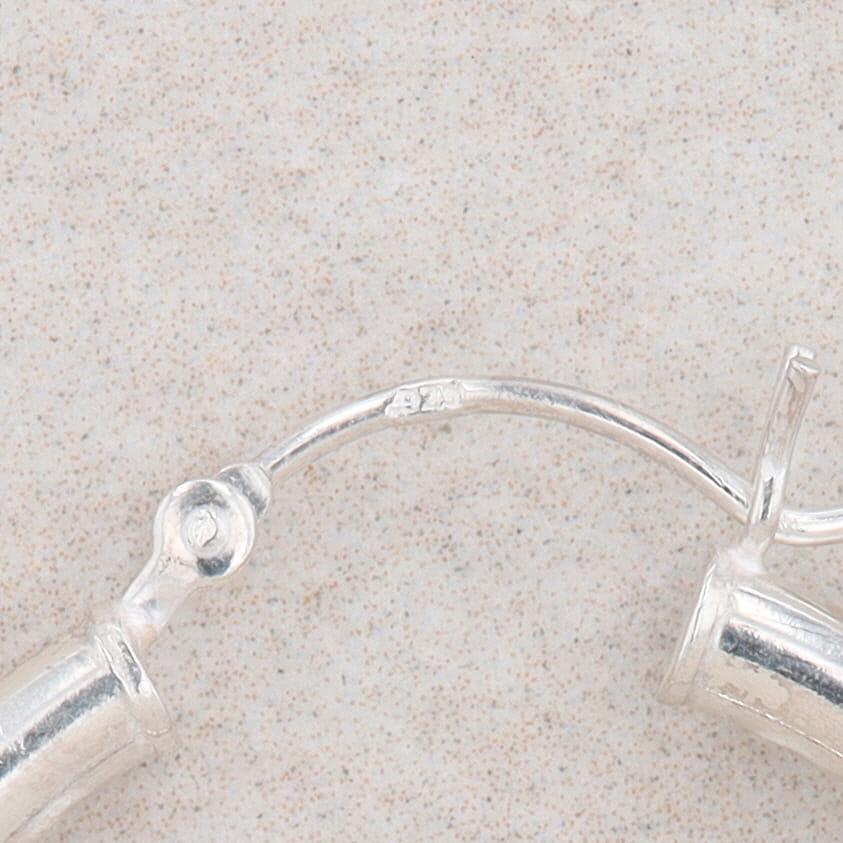 Sterling Silver Tube Hoop Earrings 4.27g