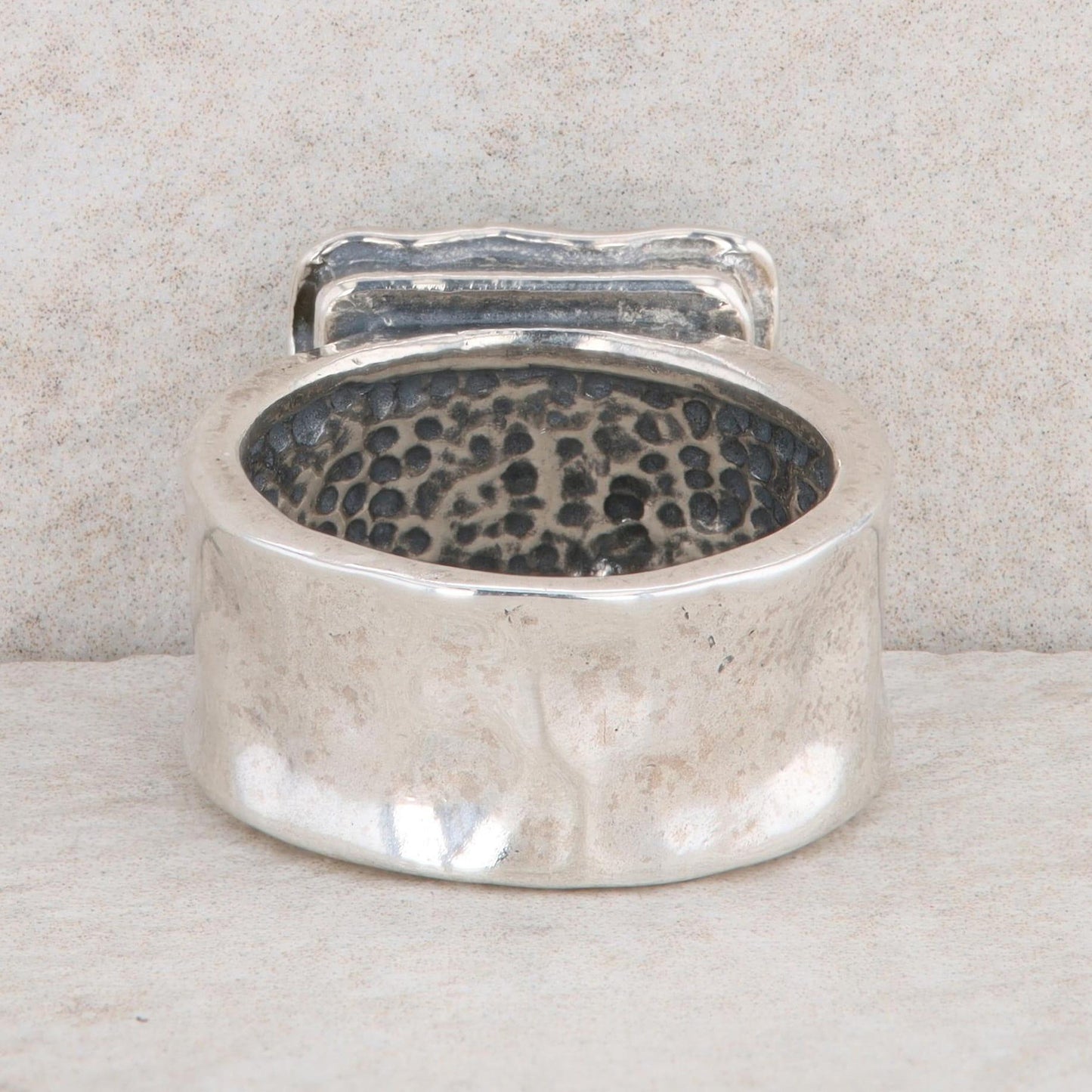 Sterling Silver Composite Turquoise Square Ring