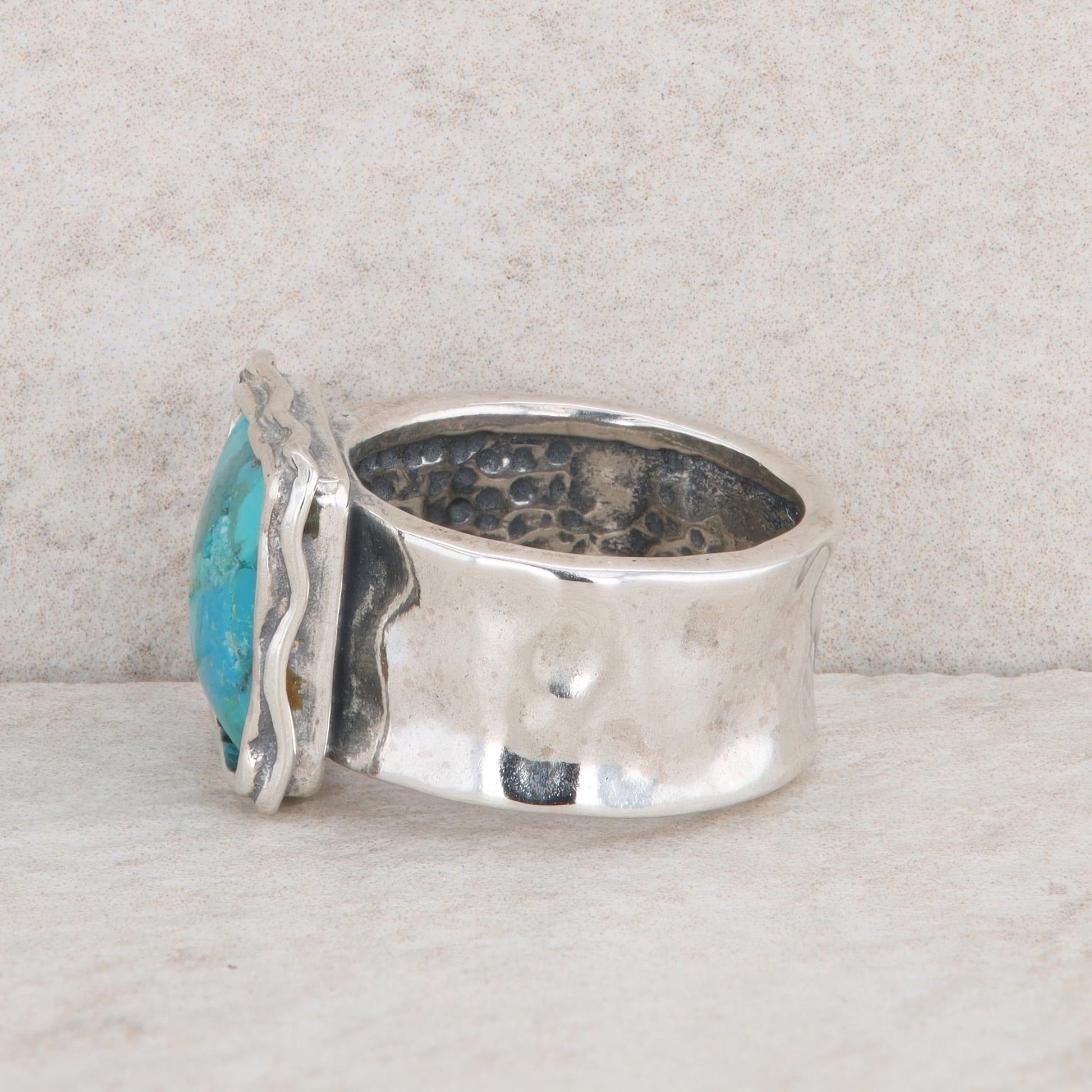 Sterling Silver Composite Turquoise Square Ring