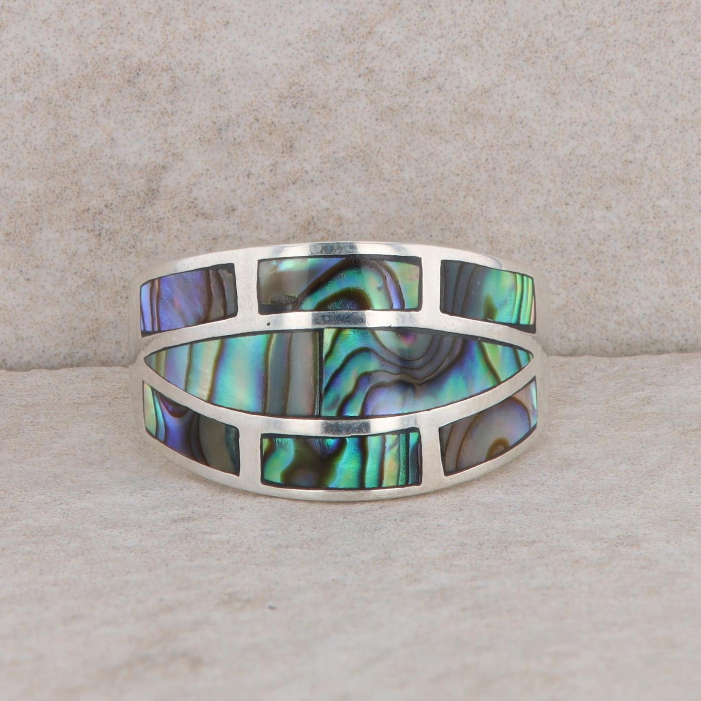 Sterling Silver Abalone Shell Inlay Ring