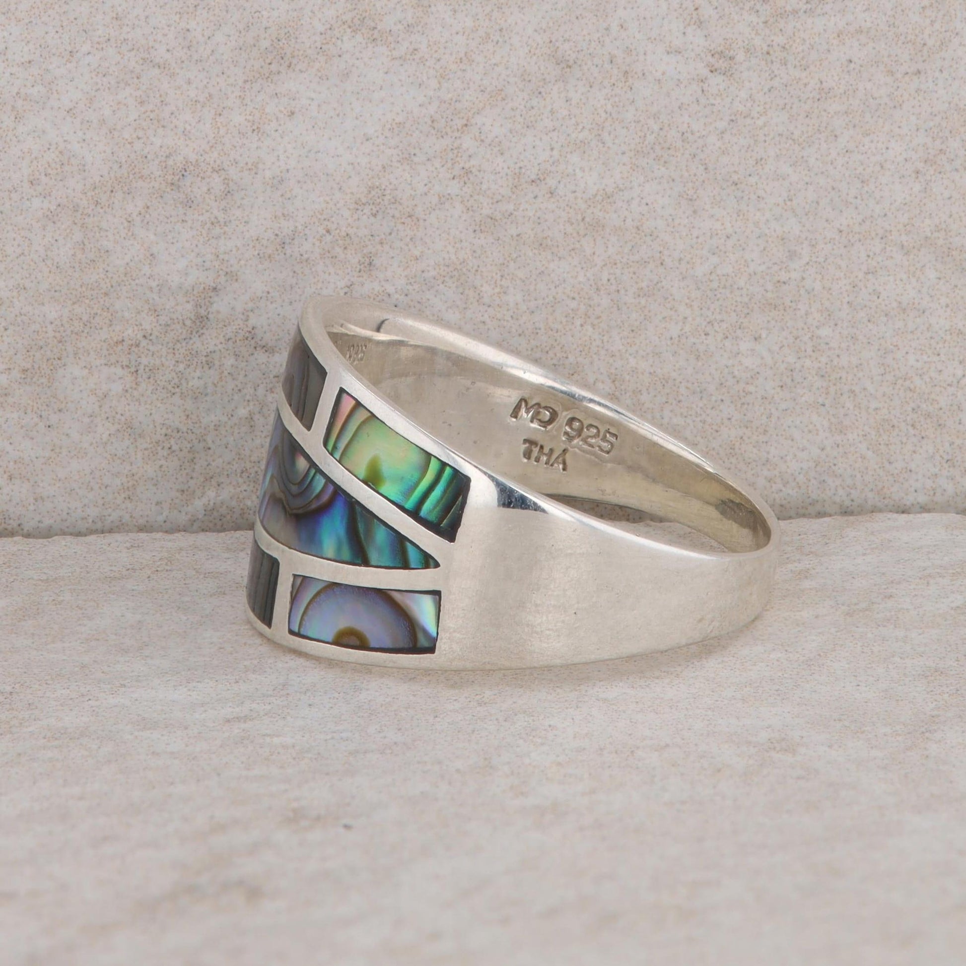 Sterling Silver Abalone Shell Inlay Ring