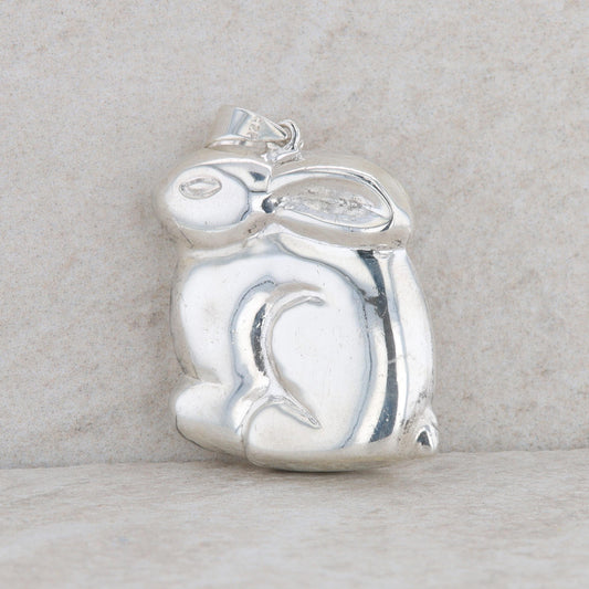 Sterling Silver Rabbit Bunny Pendant 8.14g