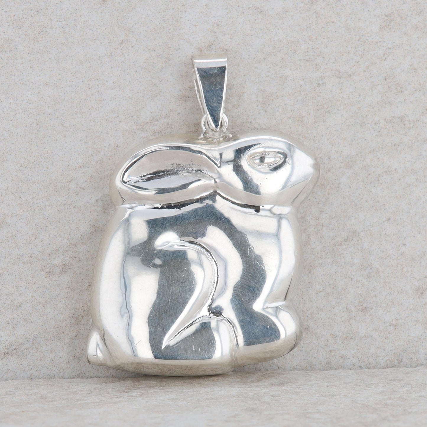 Sterling Silver Rabbit Bunny Pendant 8.14g