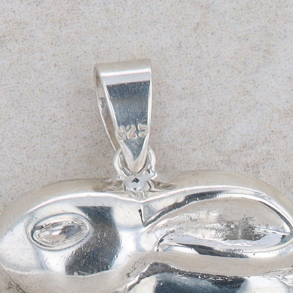 Sterling Silver Rabbit Bunny Pendant 8.14g