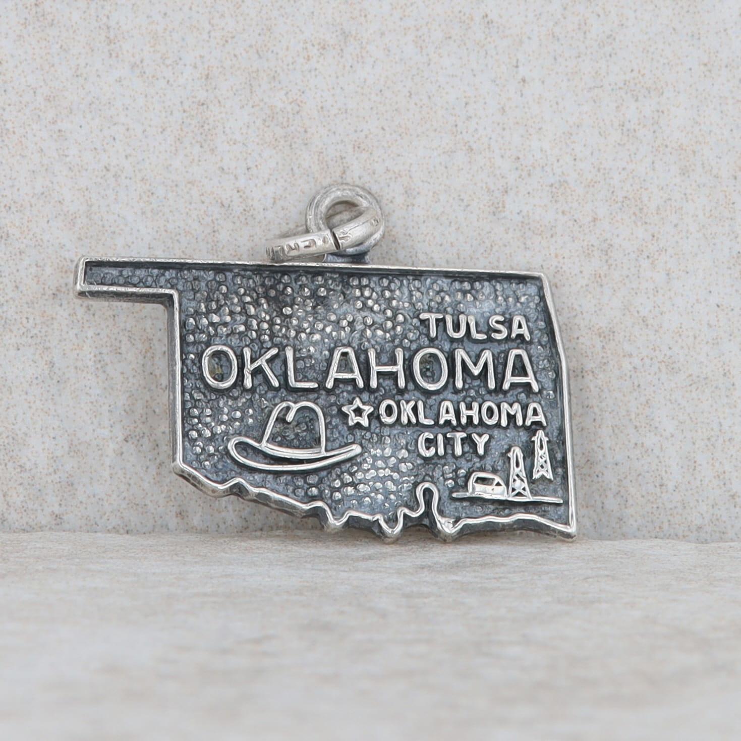 Sterling Silver Oklahoma State Charm 1.60g