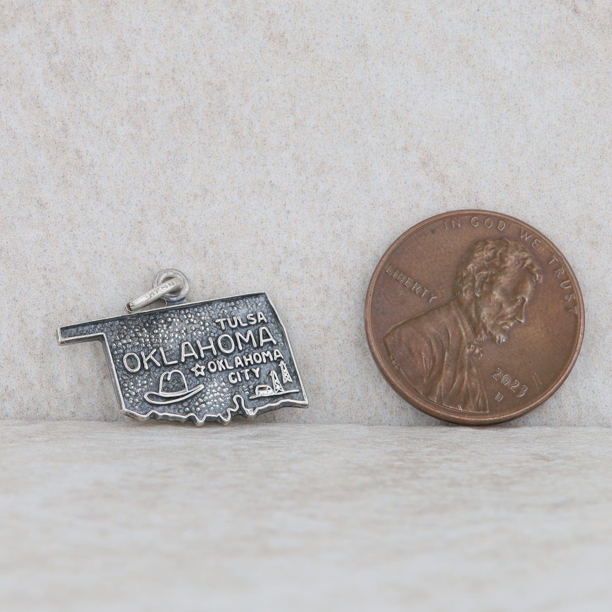 Sterling Silver Oklahoma State Charm 1.60g