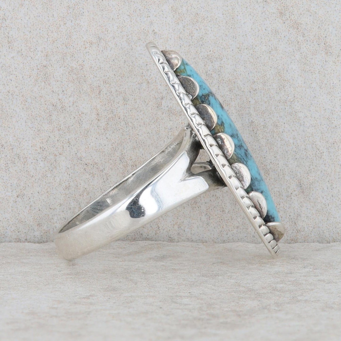 Sterling Silver Oval Turquoise Fashion Ring