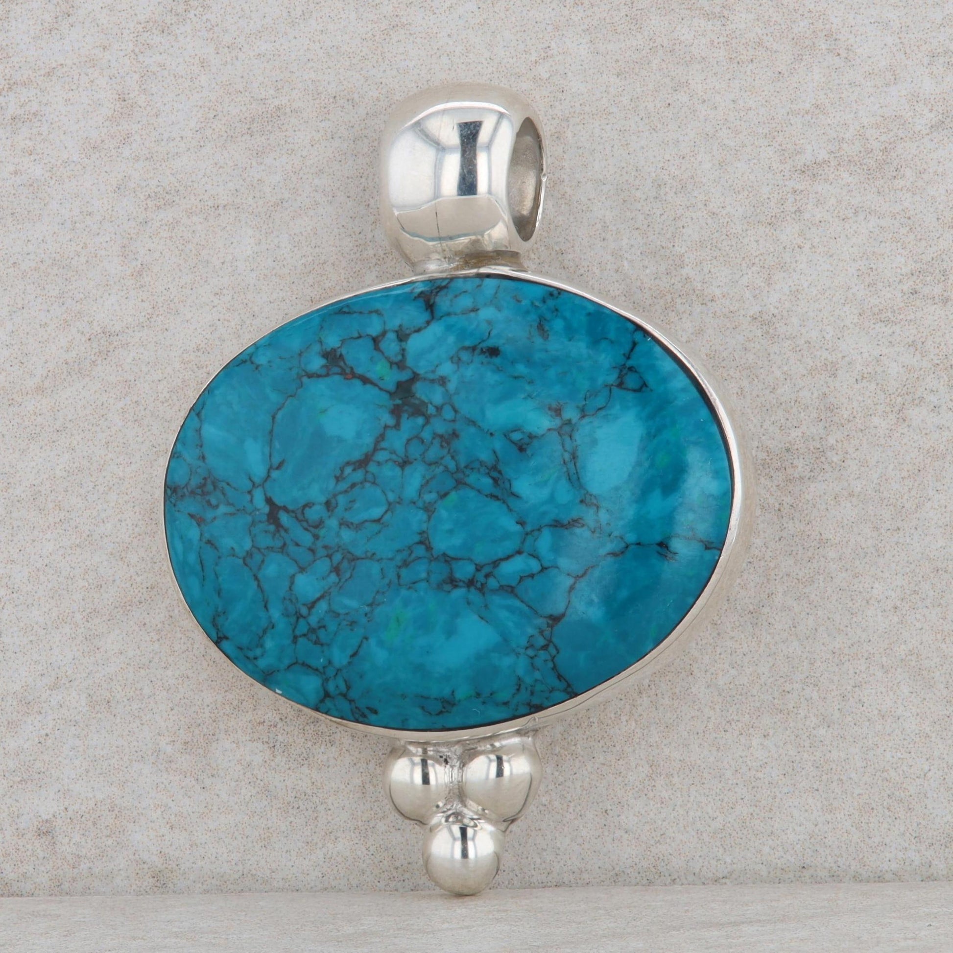 Sterling Silver Dyed Imitation Turquoise Pendant