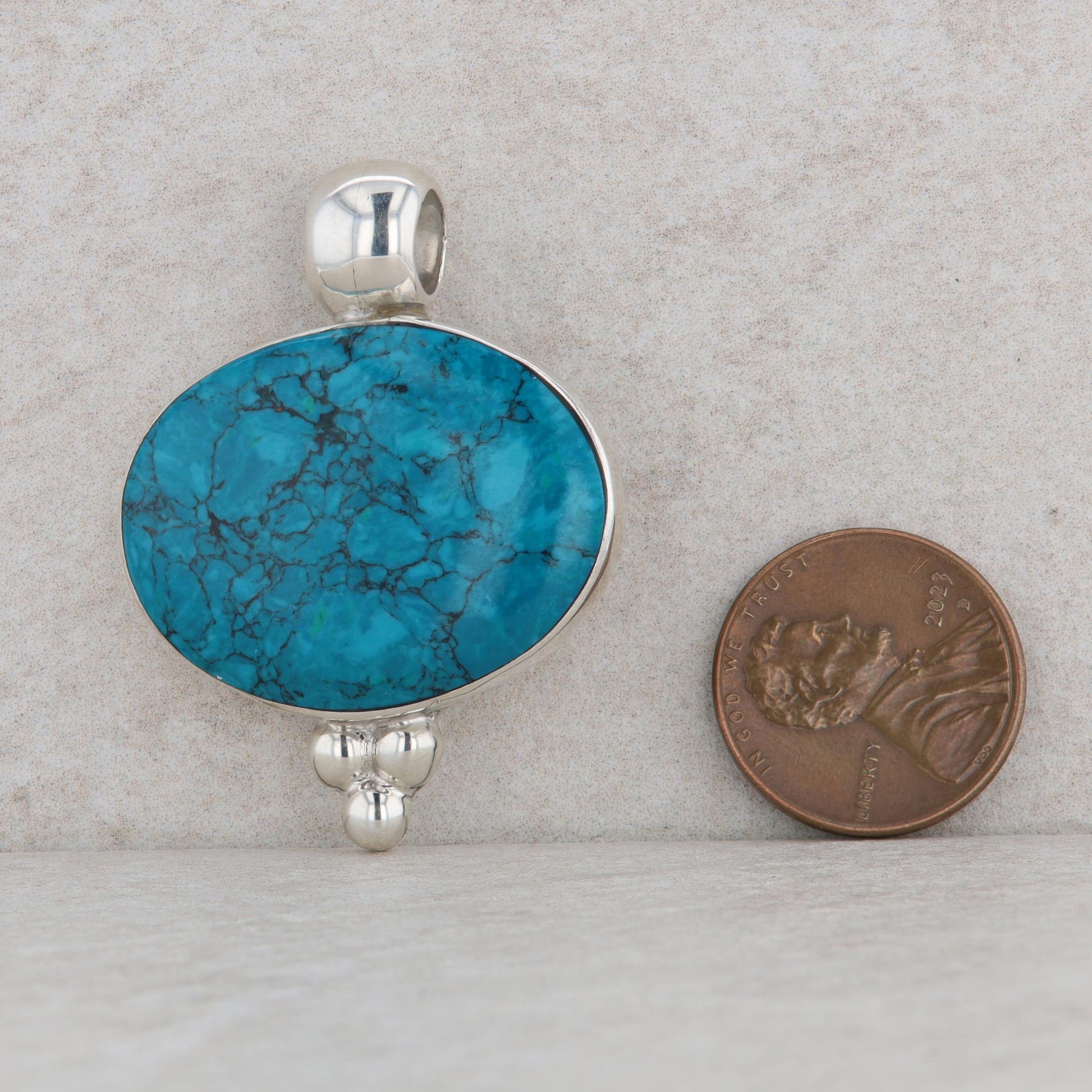 Sterling Silver Dyed Imitation Turquoise Pendant