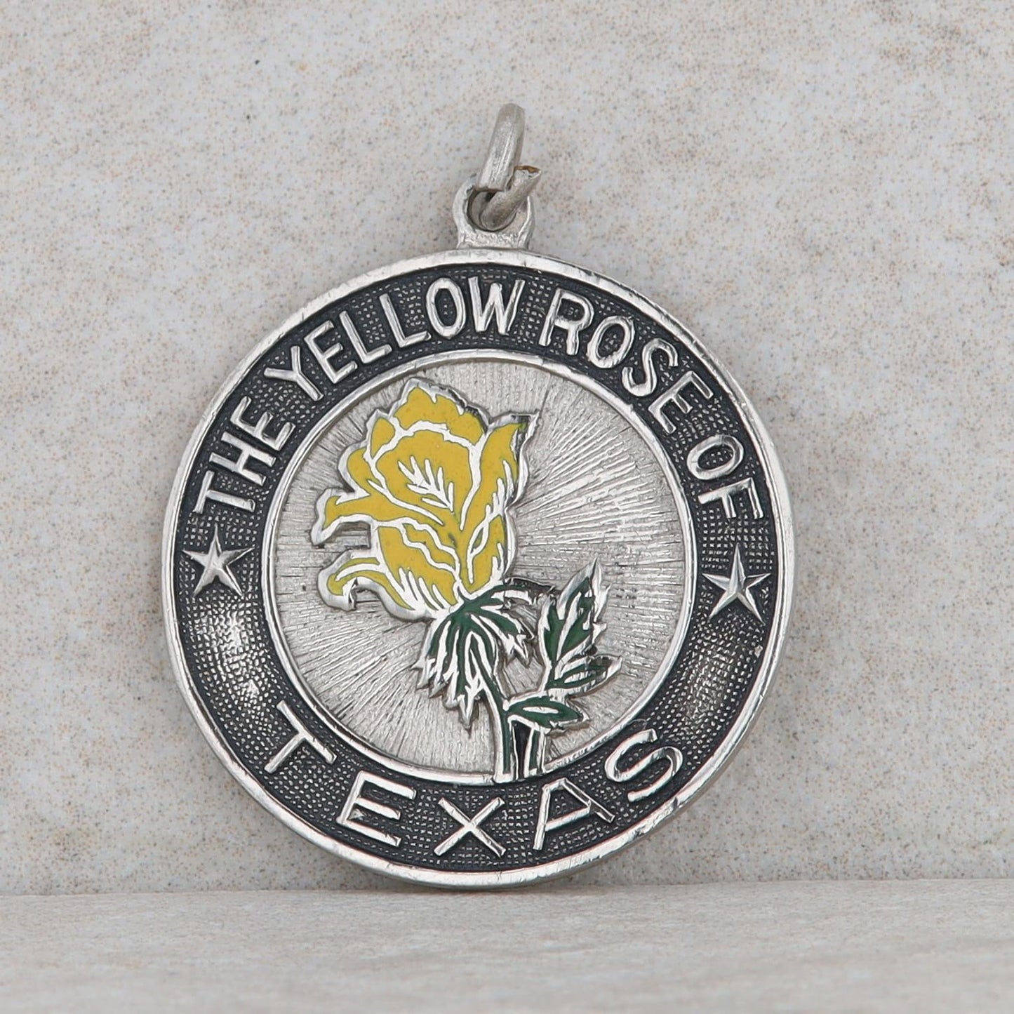 Sterling Silver Texas State Yellow Rose Flower Charm 3.22g