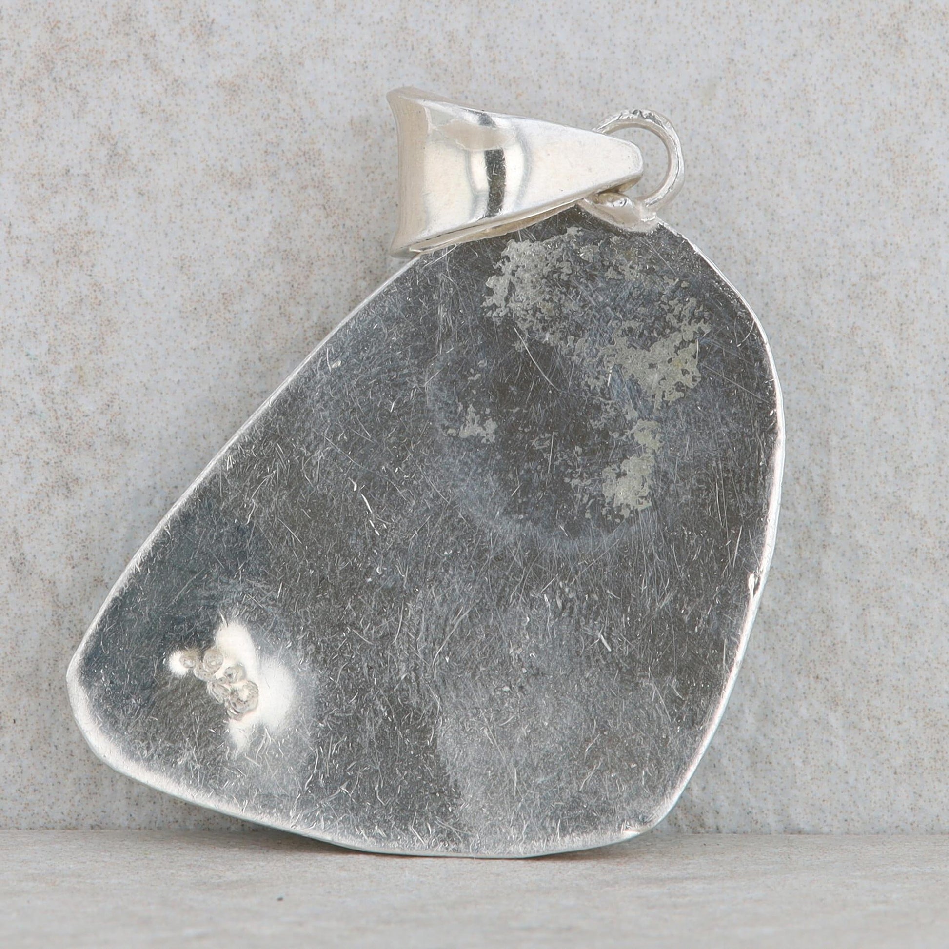 Sterling Silver Larimar Bezel Set Organic Shaped Pendant