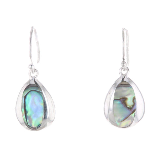 Sterling Silver Abalone Shell Dangle Earrings