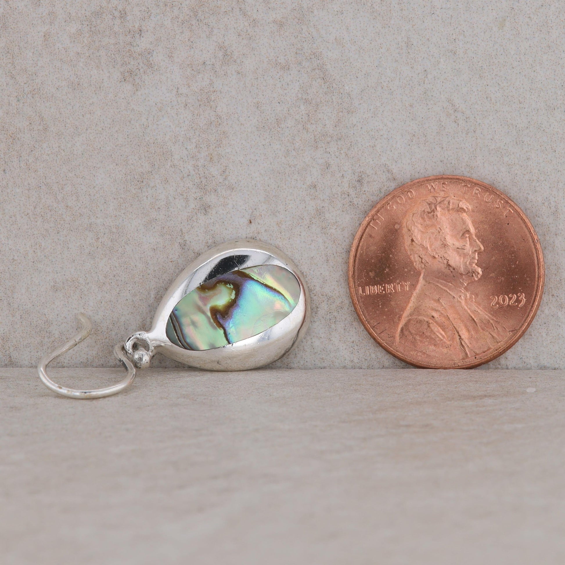 Sterling Silver Abalone Shell Dangle Earrings