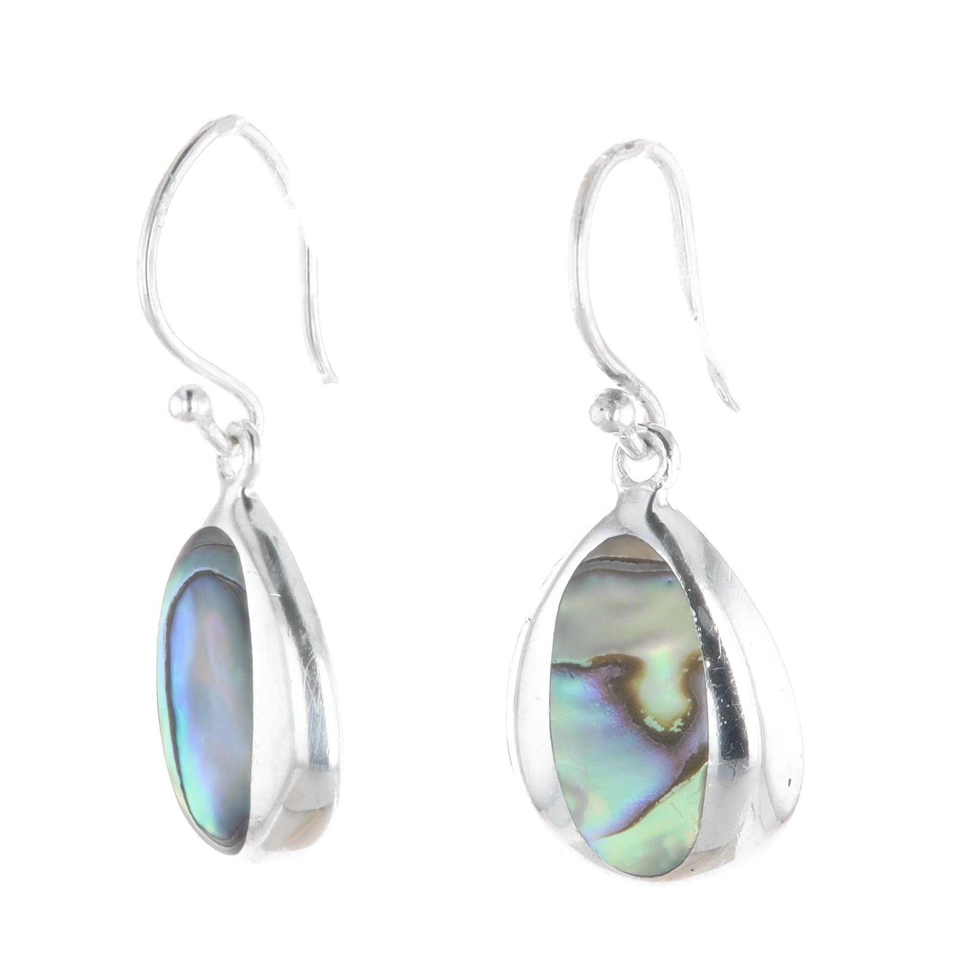 Sterling Silver Abalone Shell Dangle Earrings