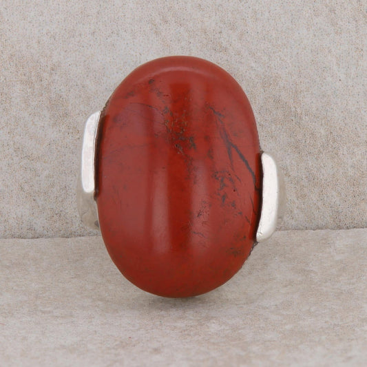 Sterling Silver Oval Jasper Ring 11.7g