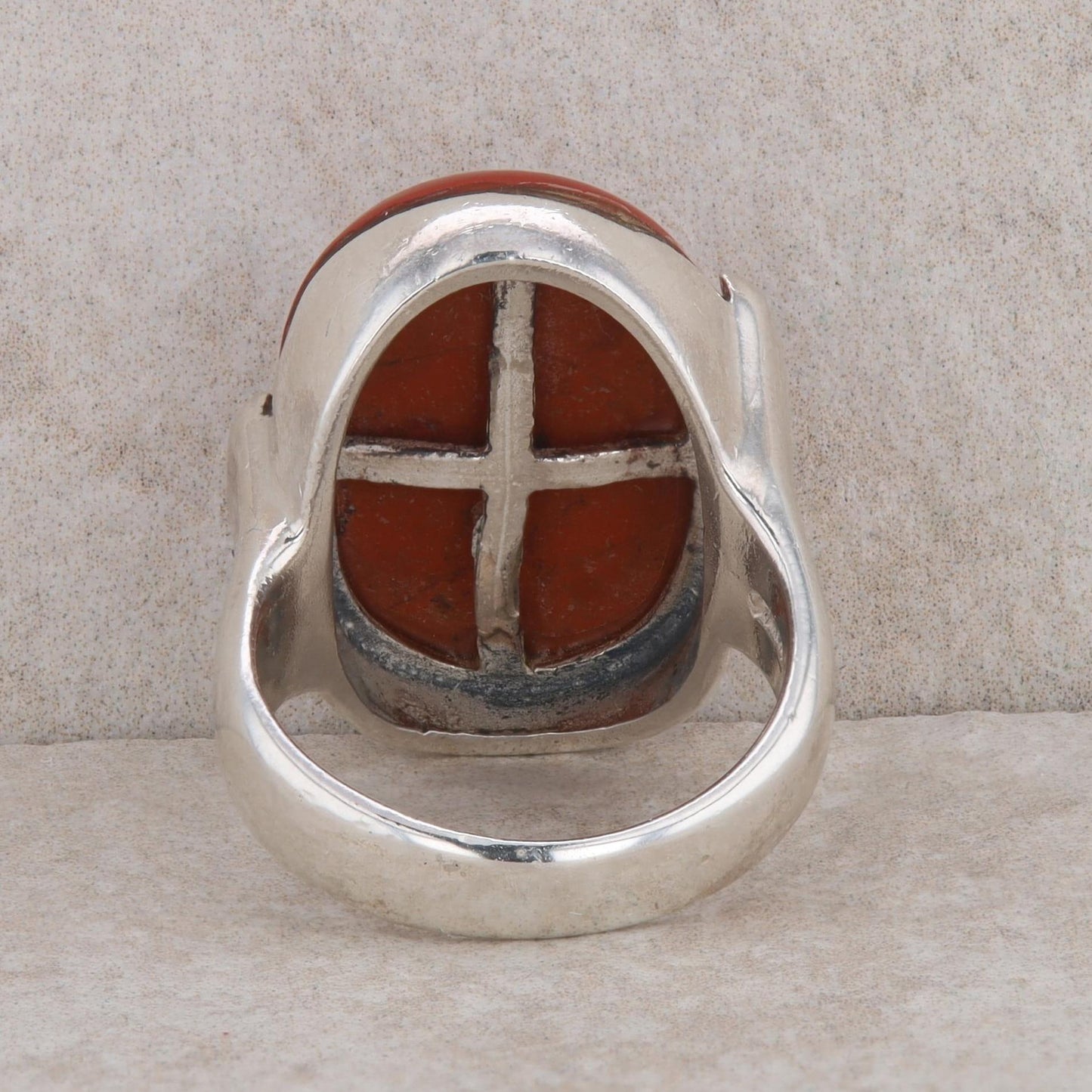 Sterling Silver Oval Jasper Ring 11.7g