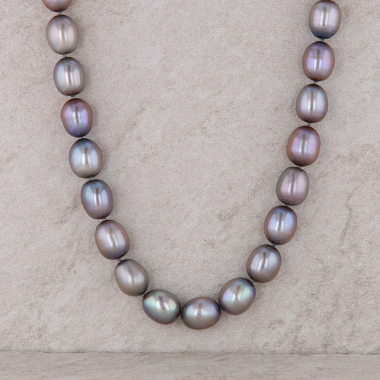 Slane and Slane Tahitian Pearl Necklace with Silver Toggle Clasp