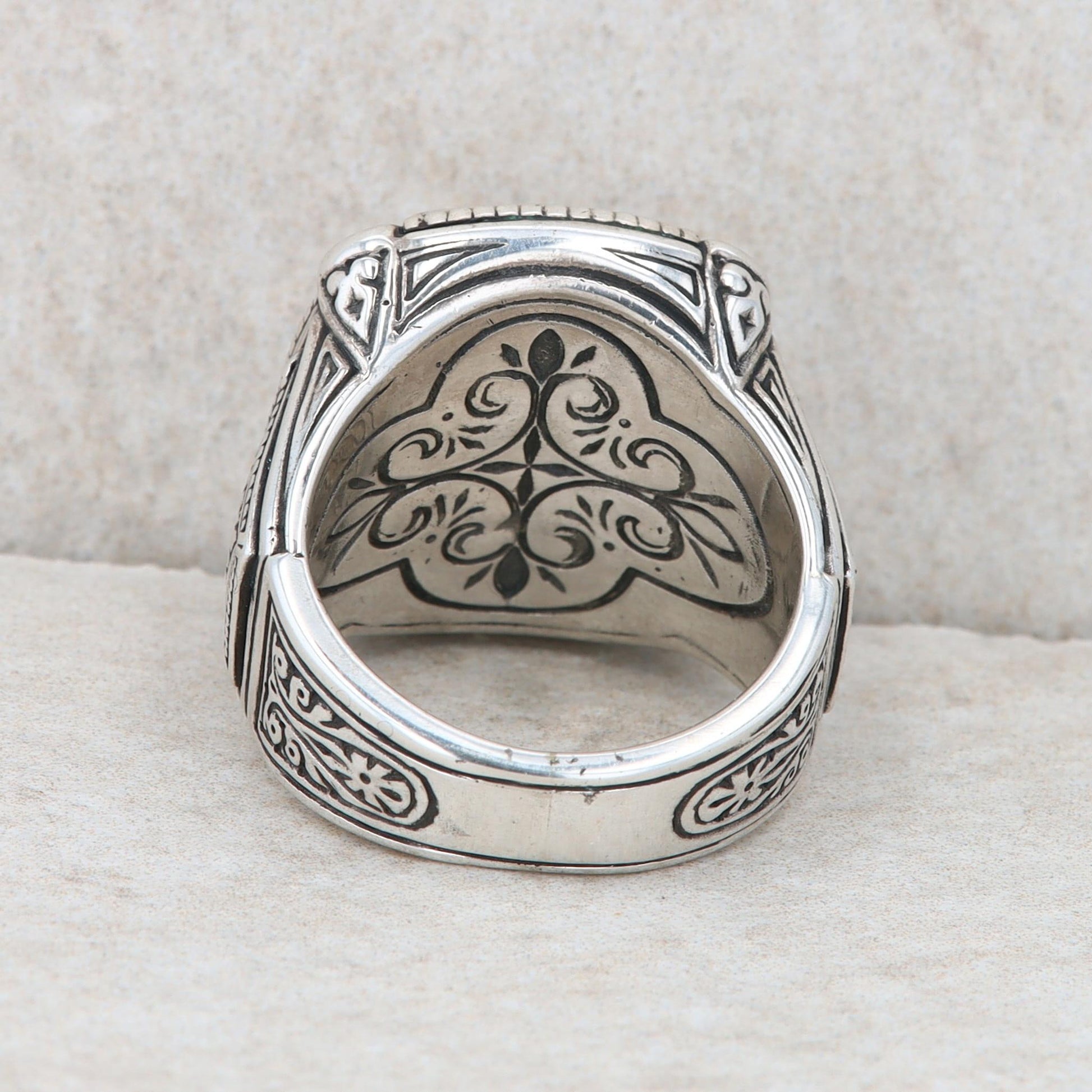 Men's Sterling Silver Konstantino Square Pegasus Ring