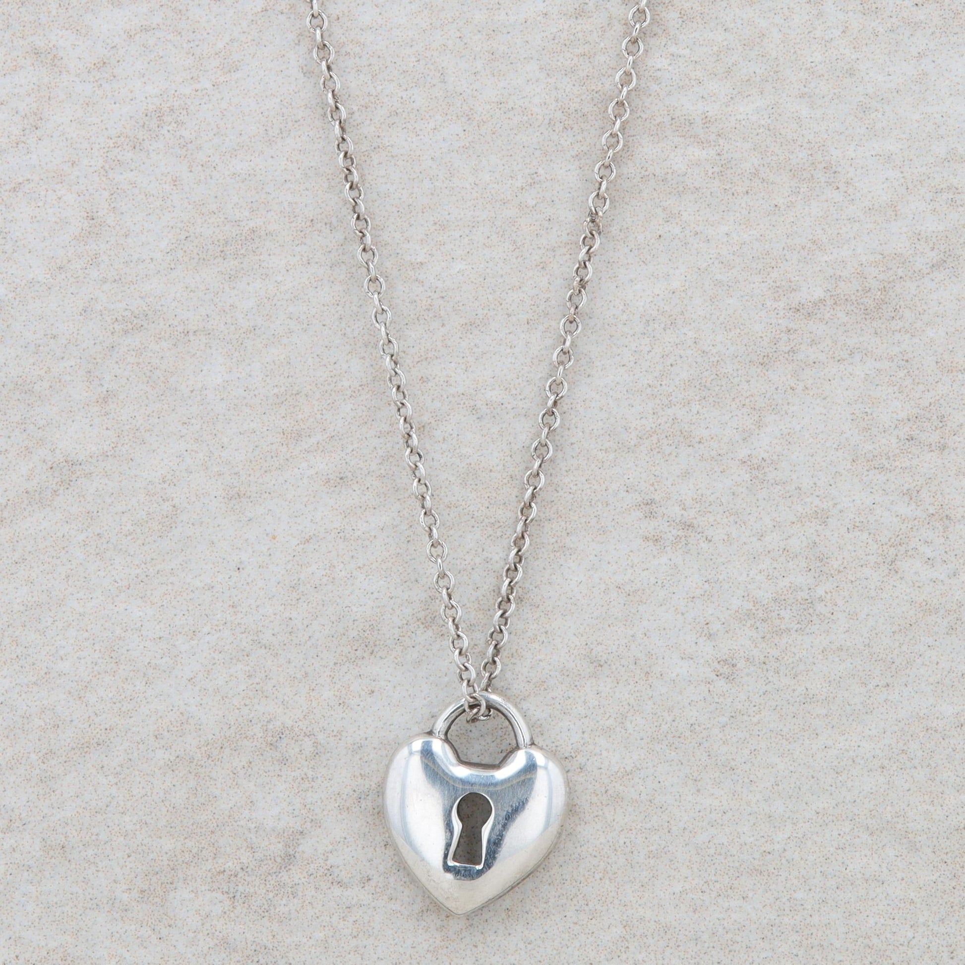 Tiffany & Co Sterling Silver Heart with Keyhole Necklace