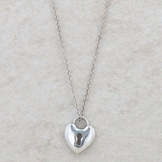 Tiffany & Co Sterling Silver Heart with Keyhole Necklace