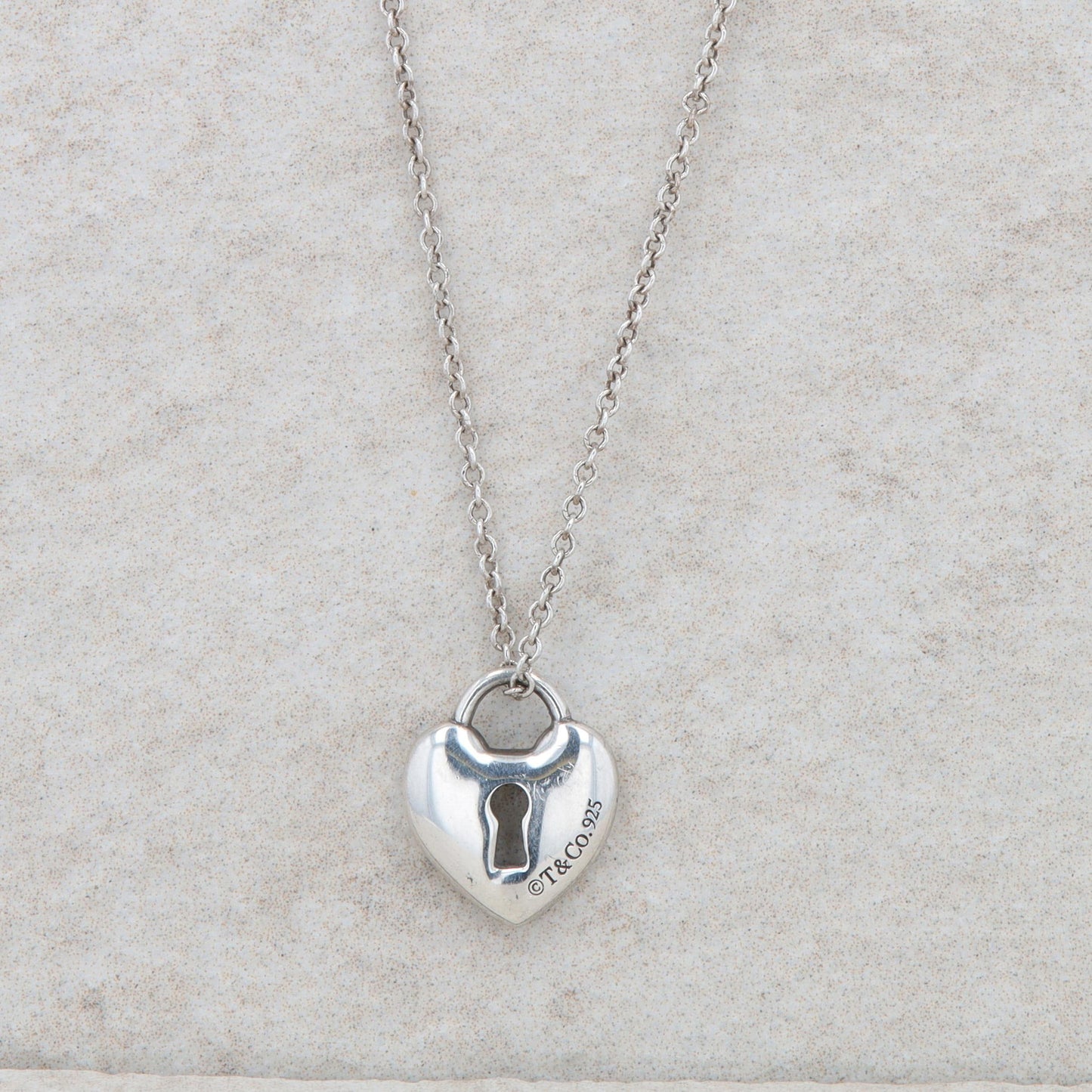 Tiffany & Co Sterling Silver Heart with Keyhole Necklace