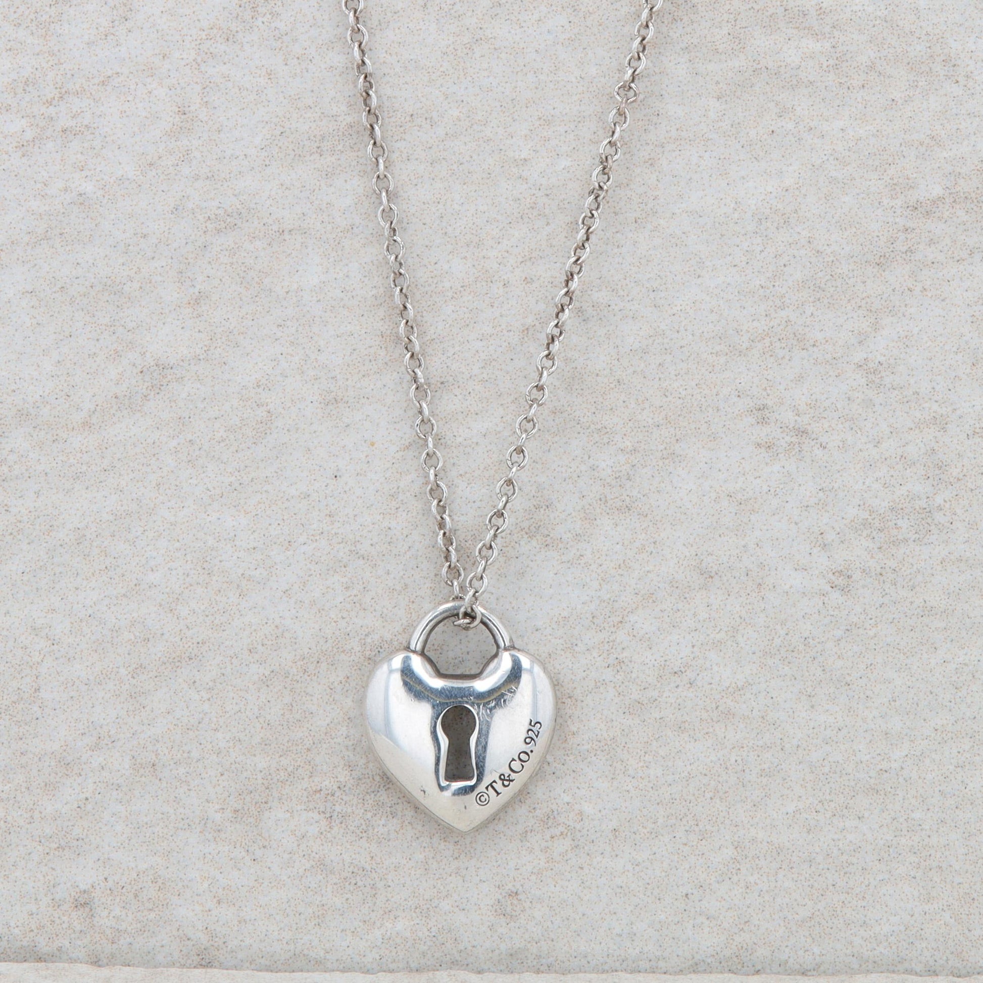 Tiffany & Co Sterling Silver Heart with Keyhole Necklace