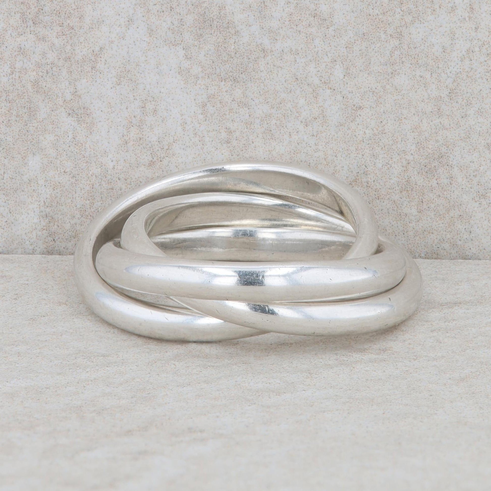 Tiffany & Co Sterling Silver Ladies Interlocking Rolling Rings