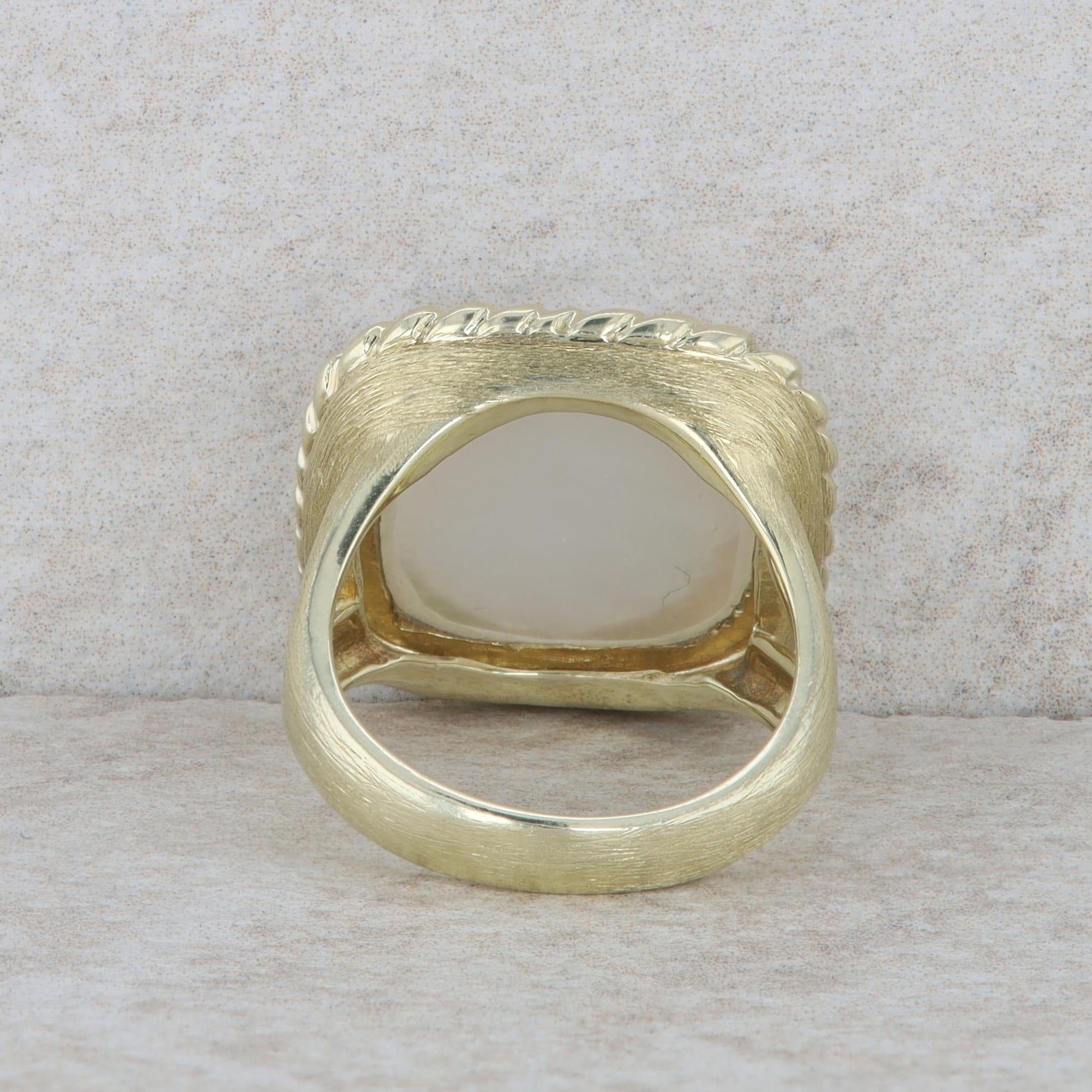 Raymond Mazza 14k Yellow Gold Ganymede with Eagle Venetian Glass Ring