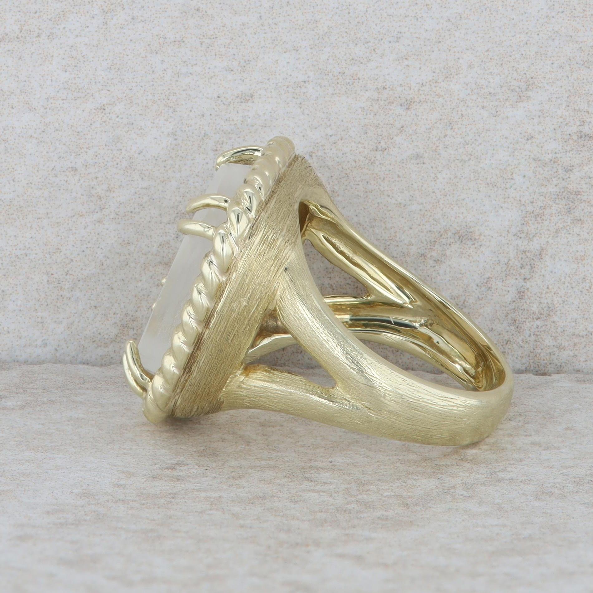 Raymond Mazza 14k Yellow Gold Ganymede with Eagle Venetian Glass Ring