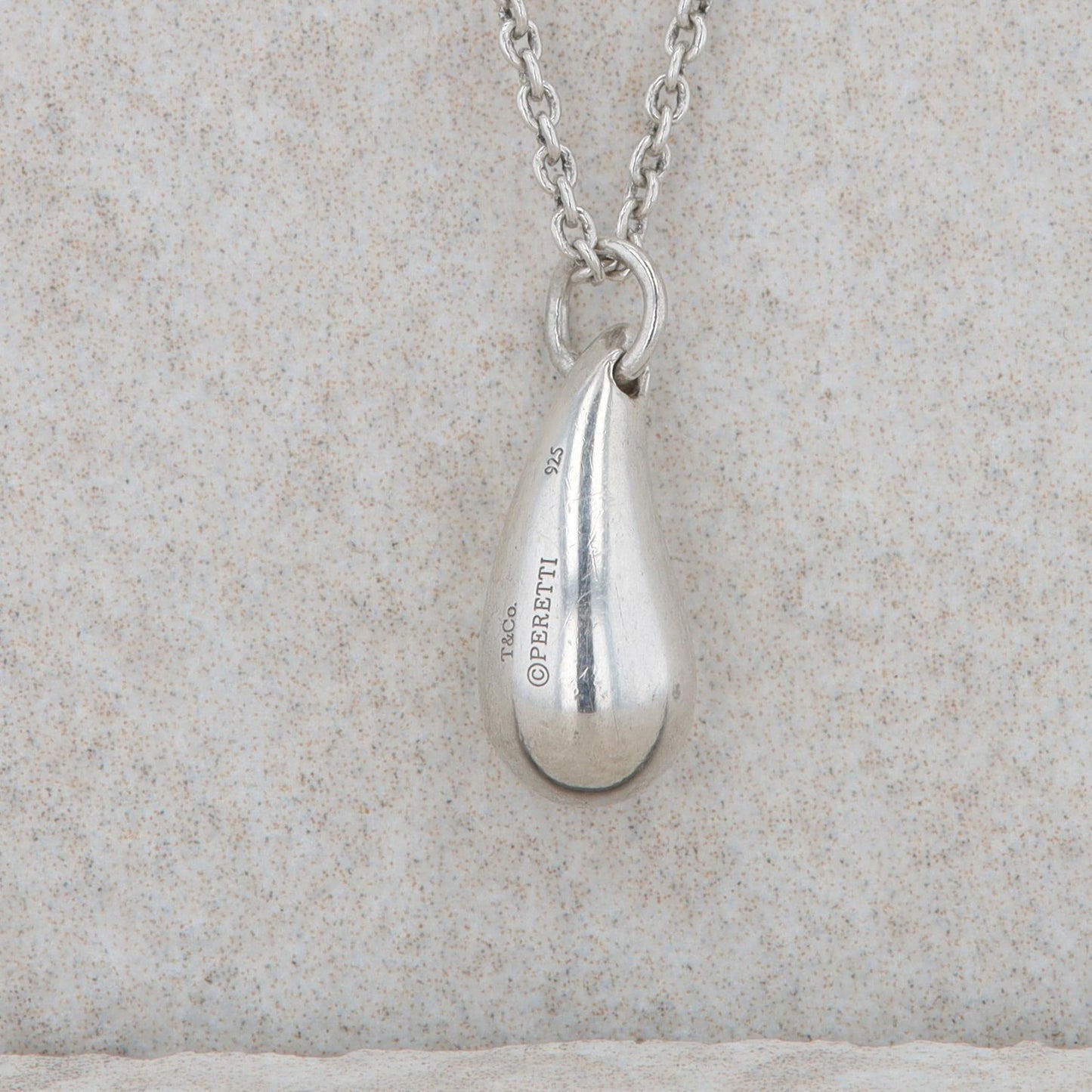 Tiffany and Co Sterling Silver Elsa Peretti Teardrop Necklace