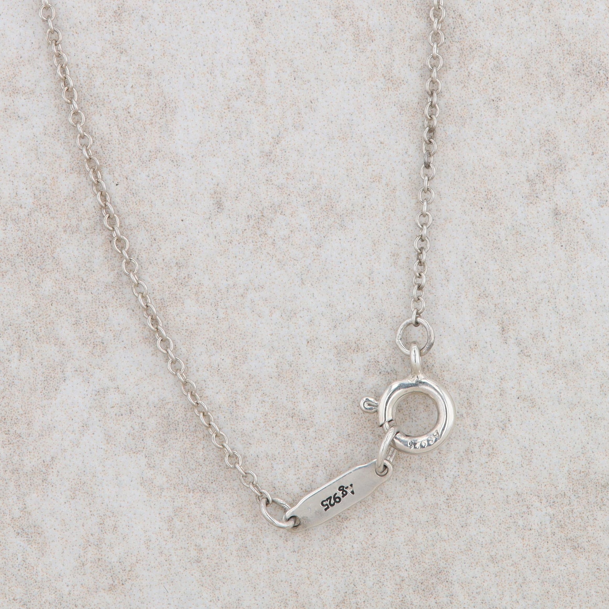 Sterling Silver Tiffany & Co Double Heart Tag Mini Necklace